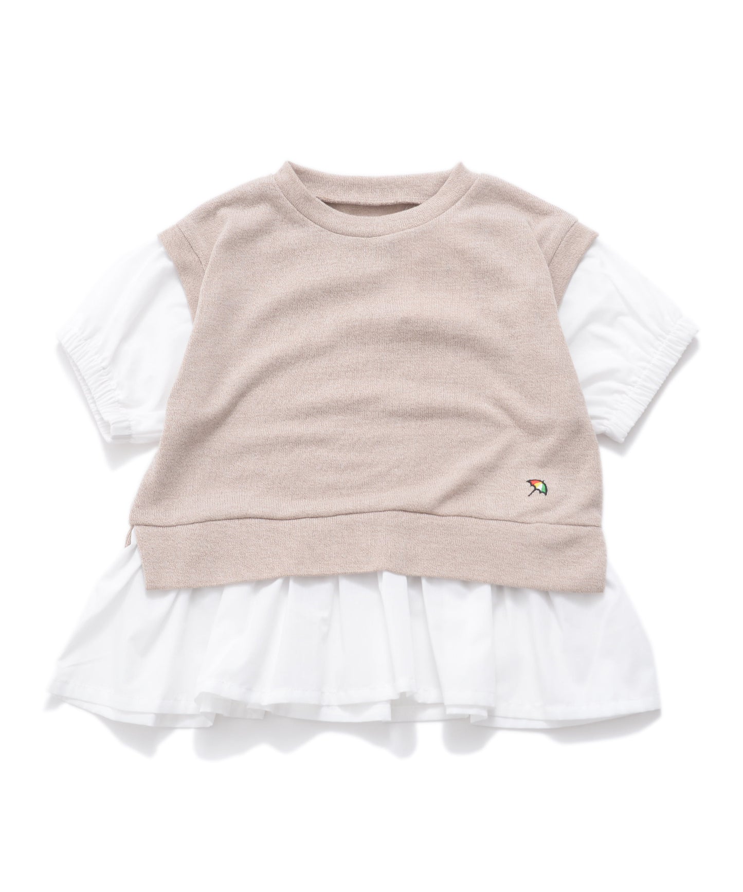 【残り2点】ニットフェイクレイヤードTシャツ【キッズ】