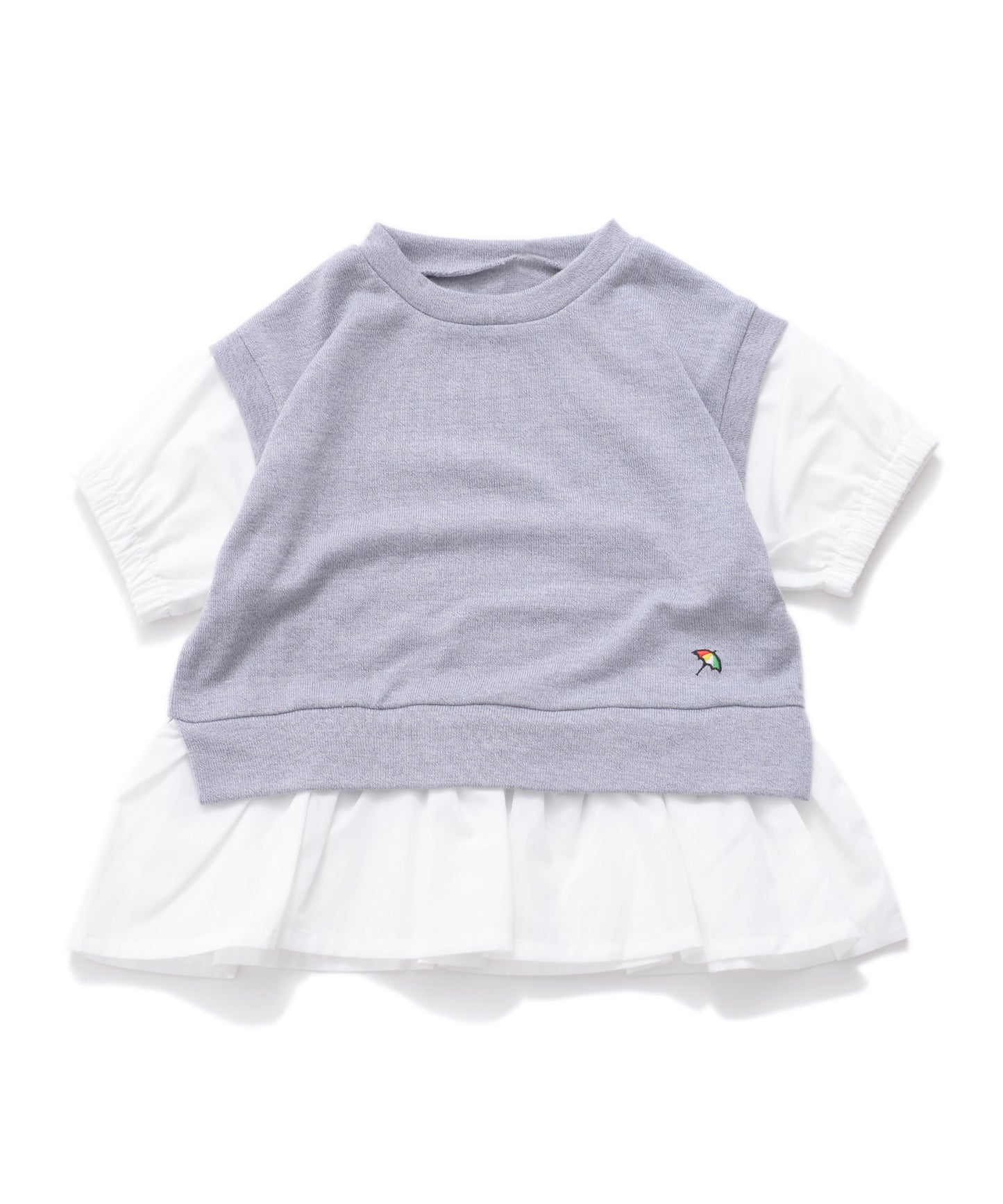 【残り2点】ニットフェイクレイヤードTシャツ【キッズ】