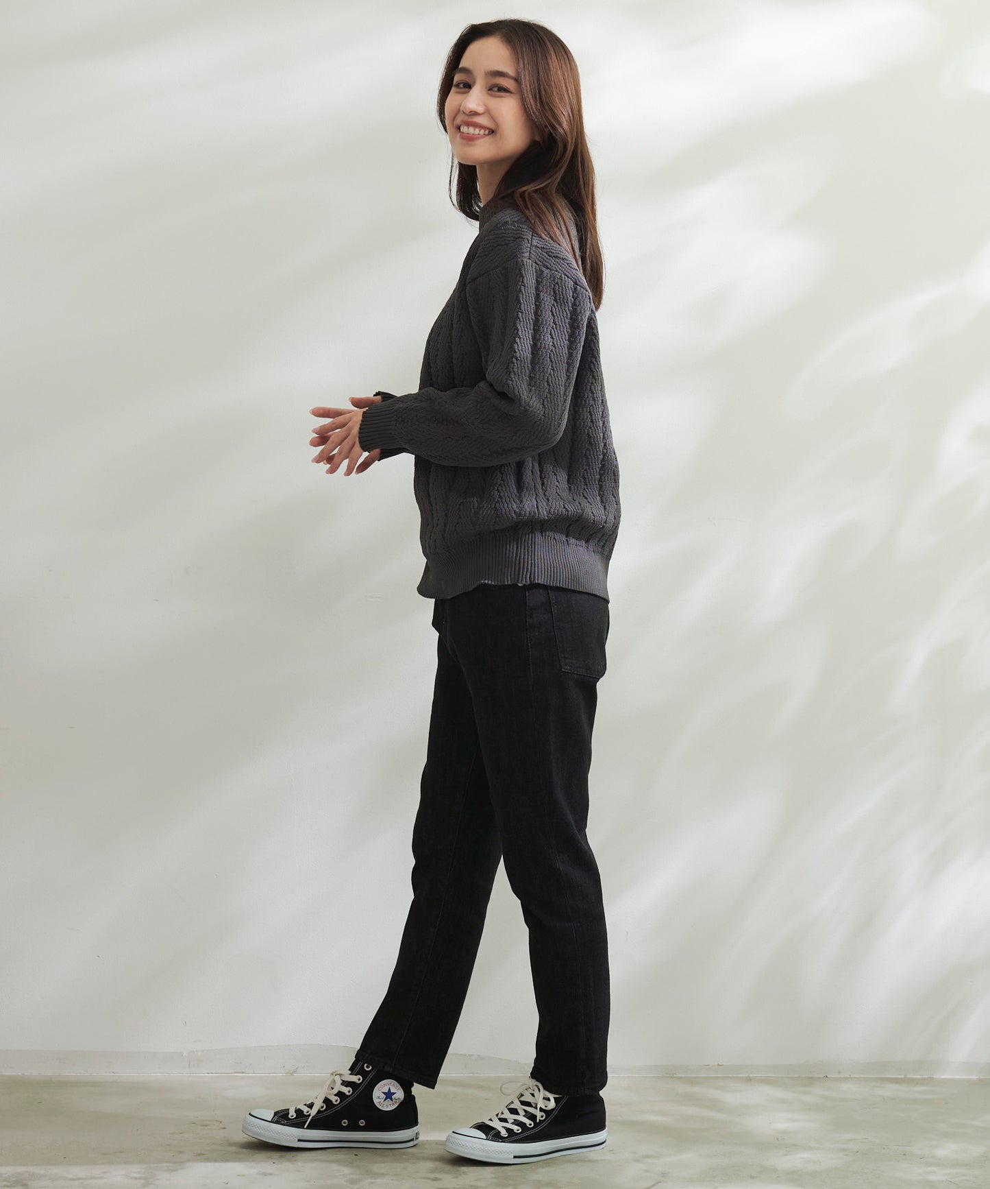 テーパードストレッチデニムパンツ for ladies'