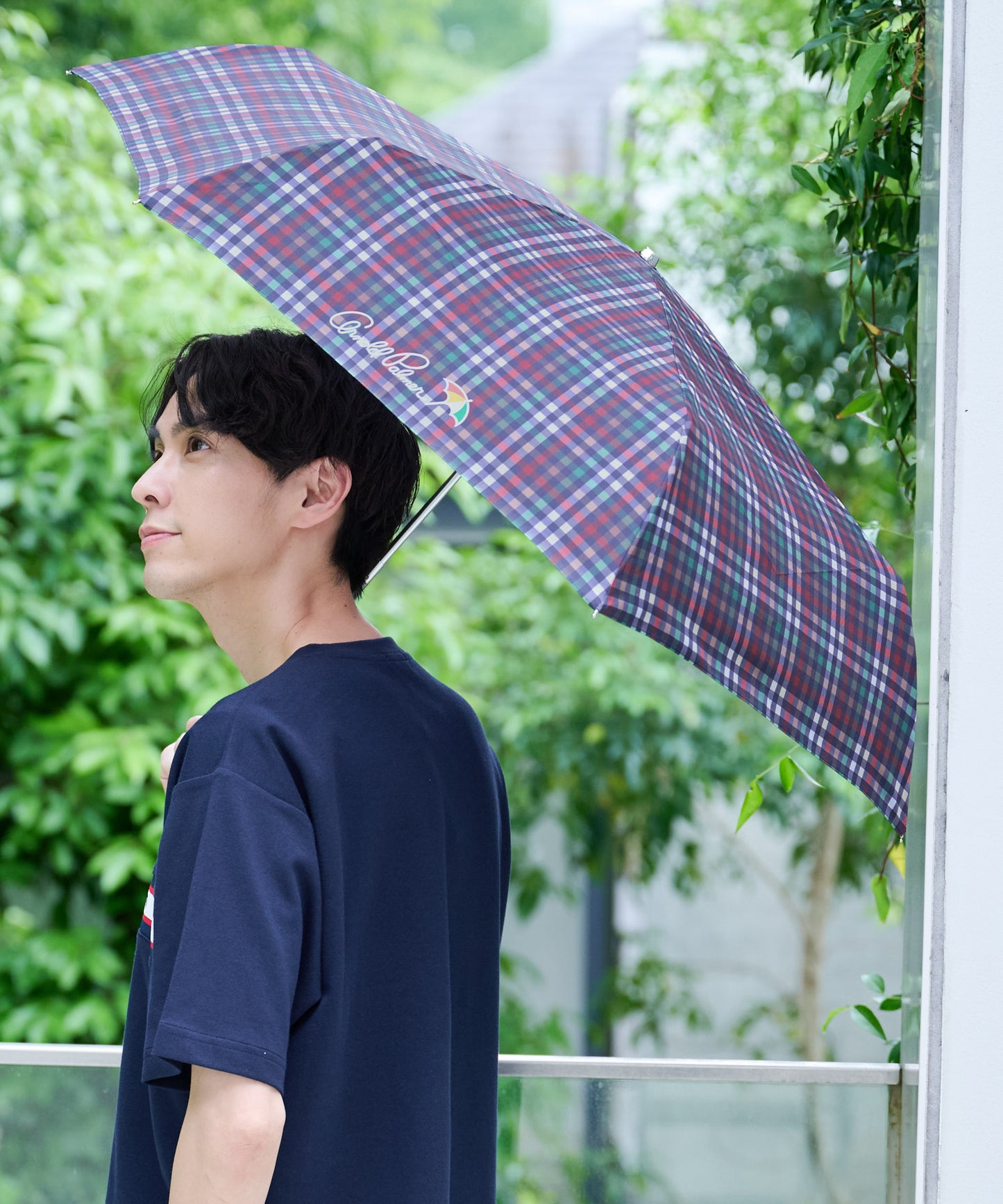 パーマーチェック晴雨兼用シェア折り畳み傘