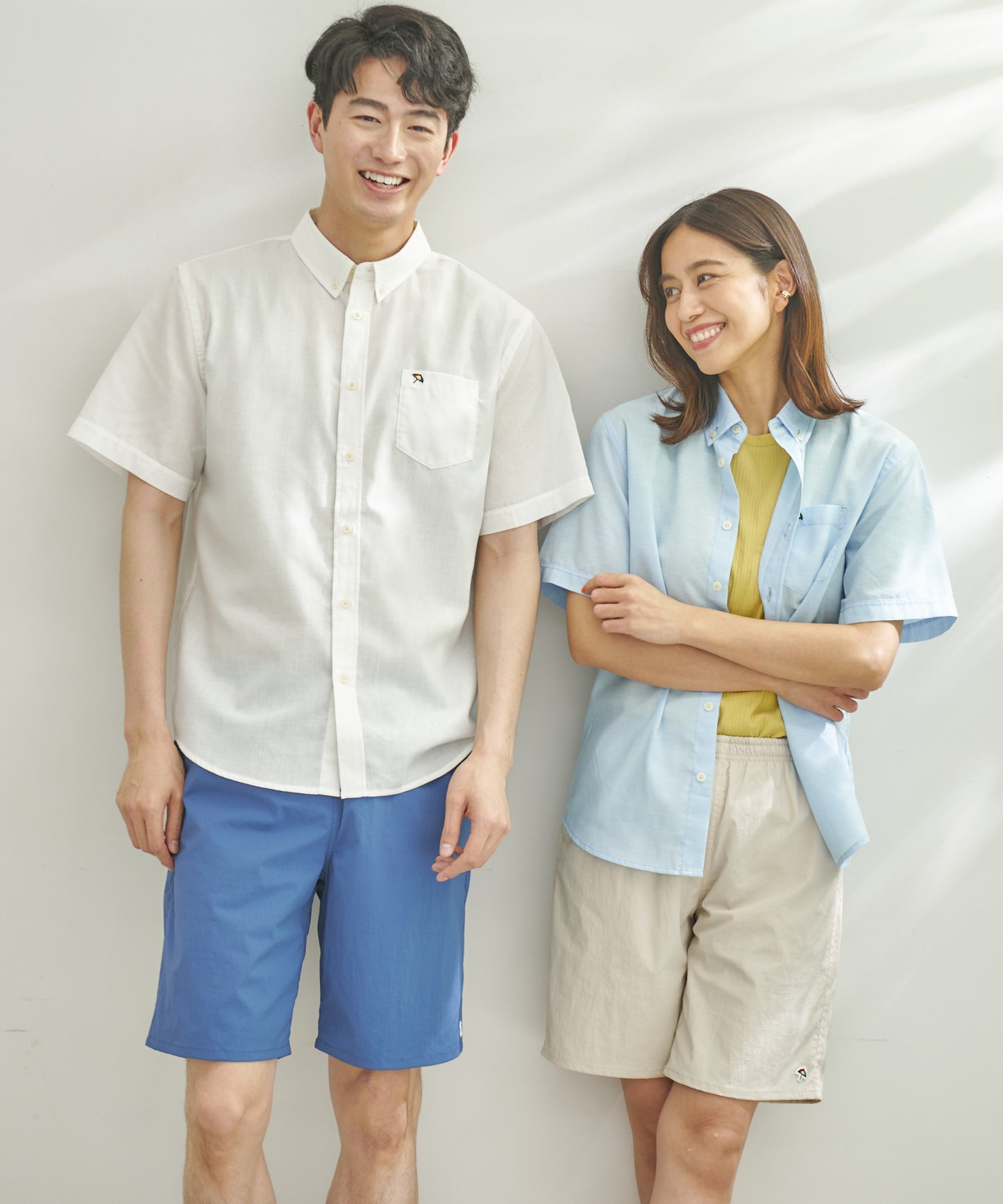 リネンブレンド シェア半袖シャツ