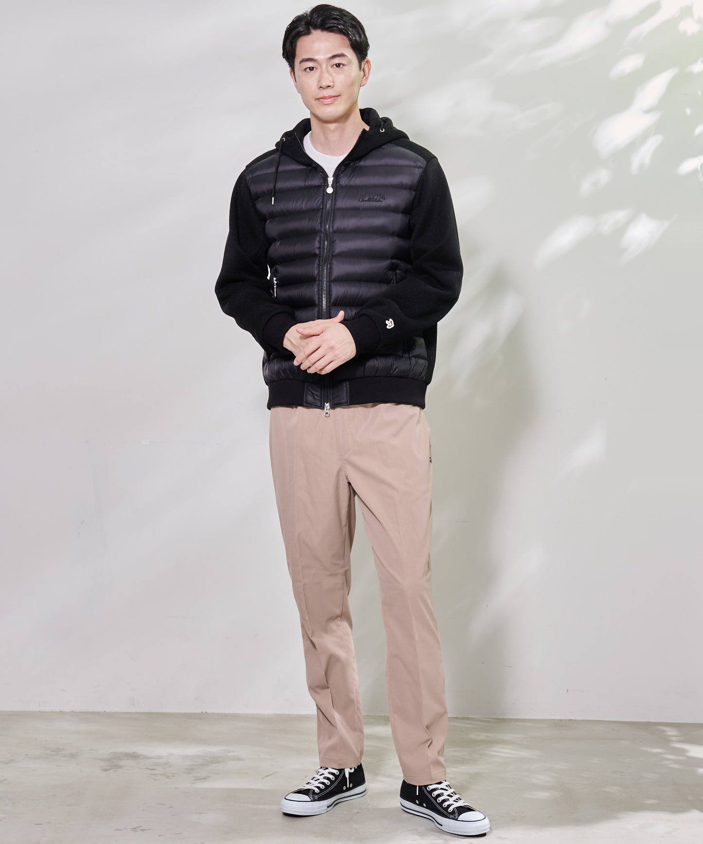 バルキーフリース×ダウン ハイブリッドパーカー