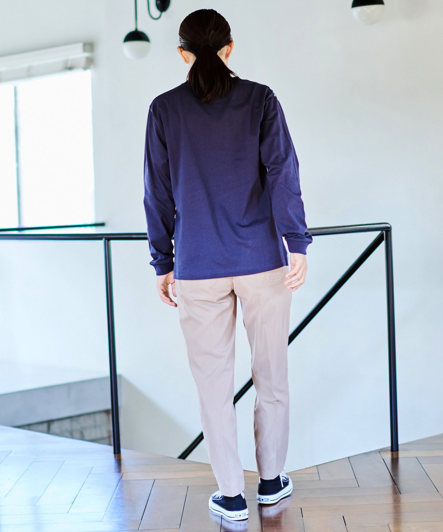 ビックパーマーチェックドッキング シェアロングスリーブTシャツ