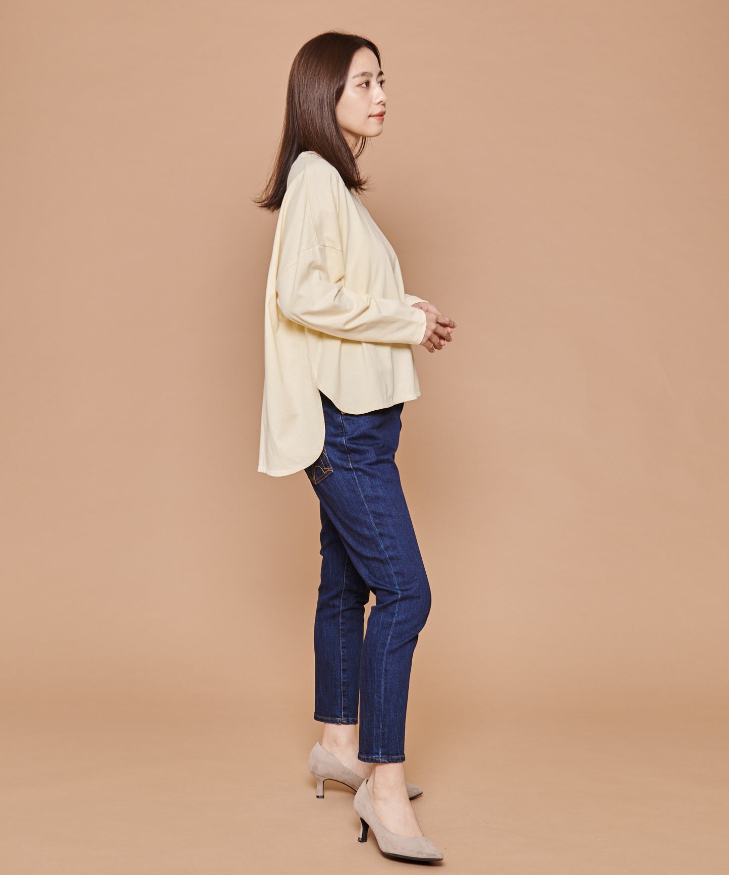 ラウンドヘム ロングスリーブワイドTEE