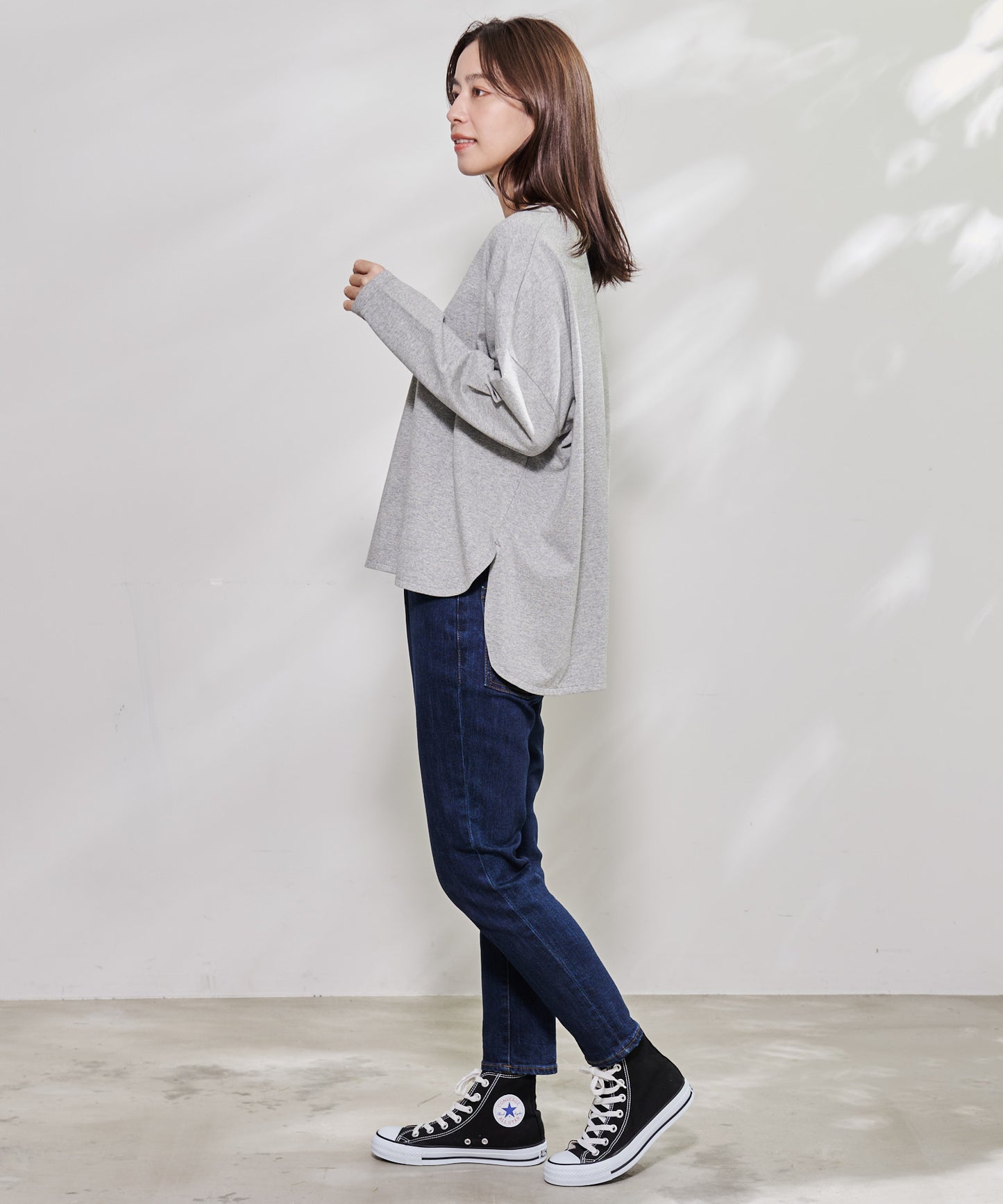 ラウンドヘム ロングスリーブワイドTEE