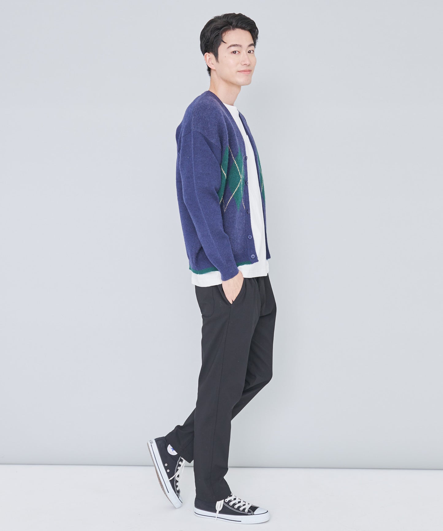 【残り3点】アーガイルニット シェアカーディガン