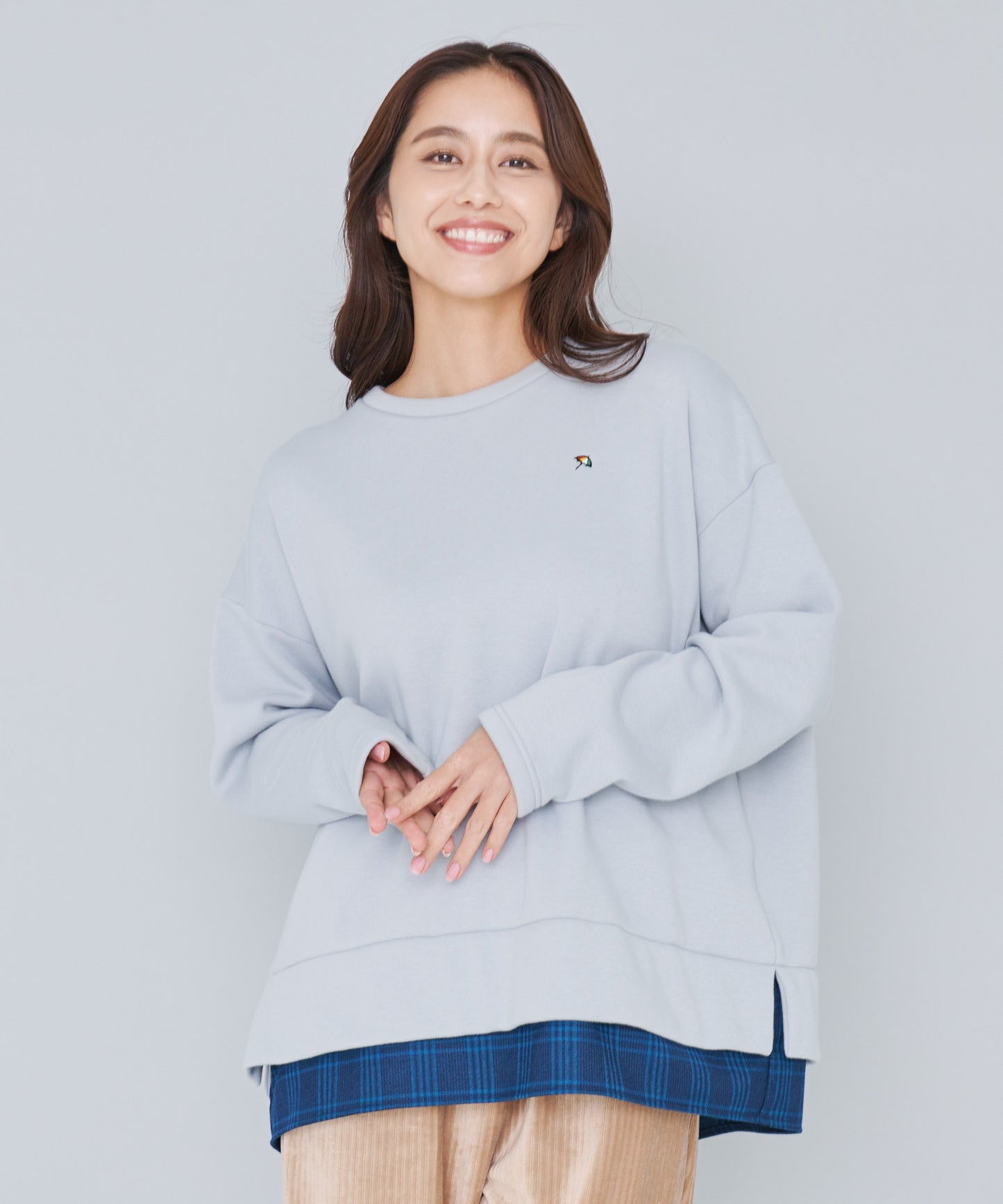 【残り1点】バックリボン チェック ドッキングチュニック