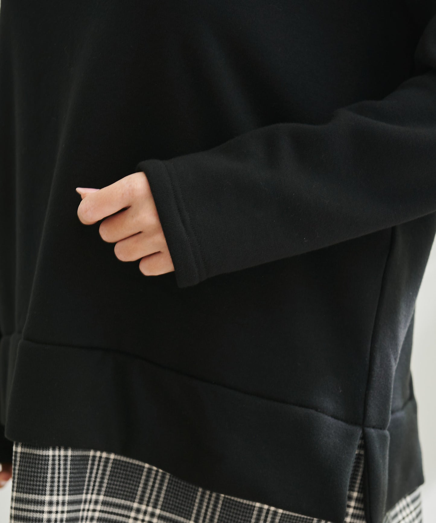 【残り1点】バックリボン チェック ドッキングチュニック