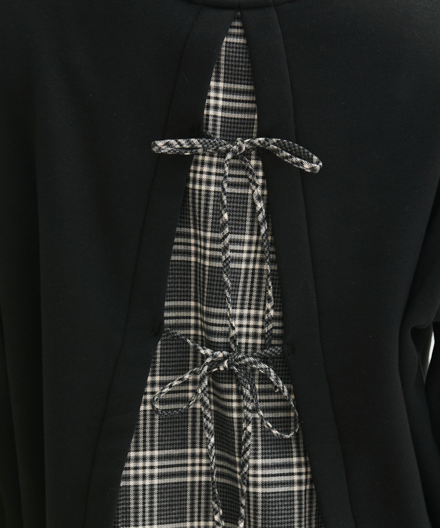 【残り1点】バックリボン チェック ドッキングチュニック