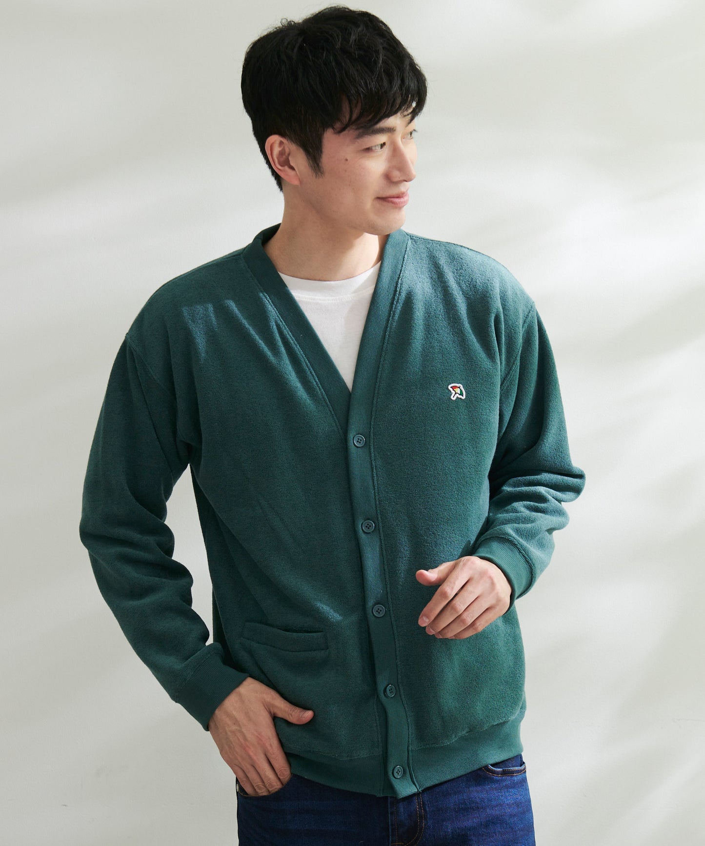 シェア T/Rブークレカーディガン + ロングTシャツセット