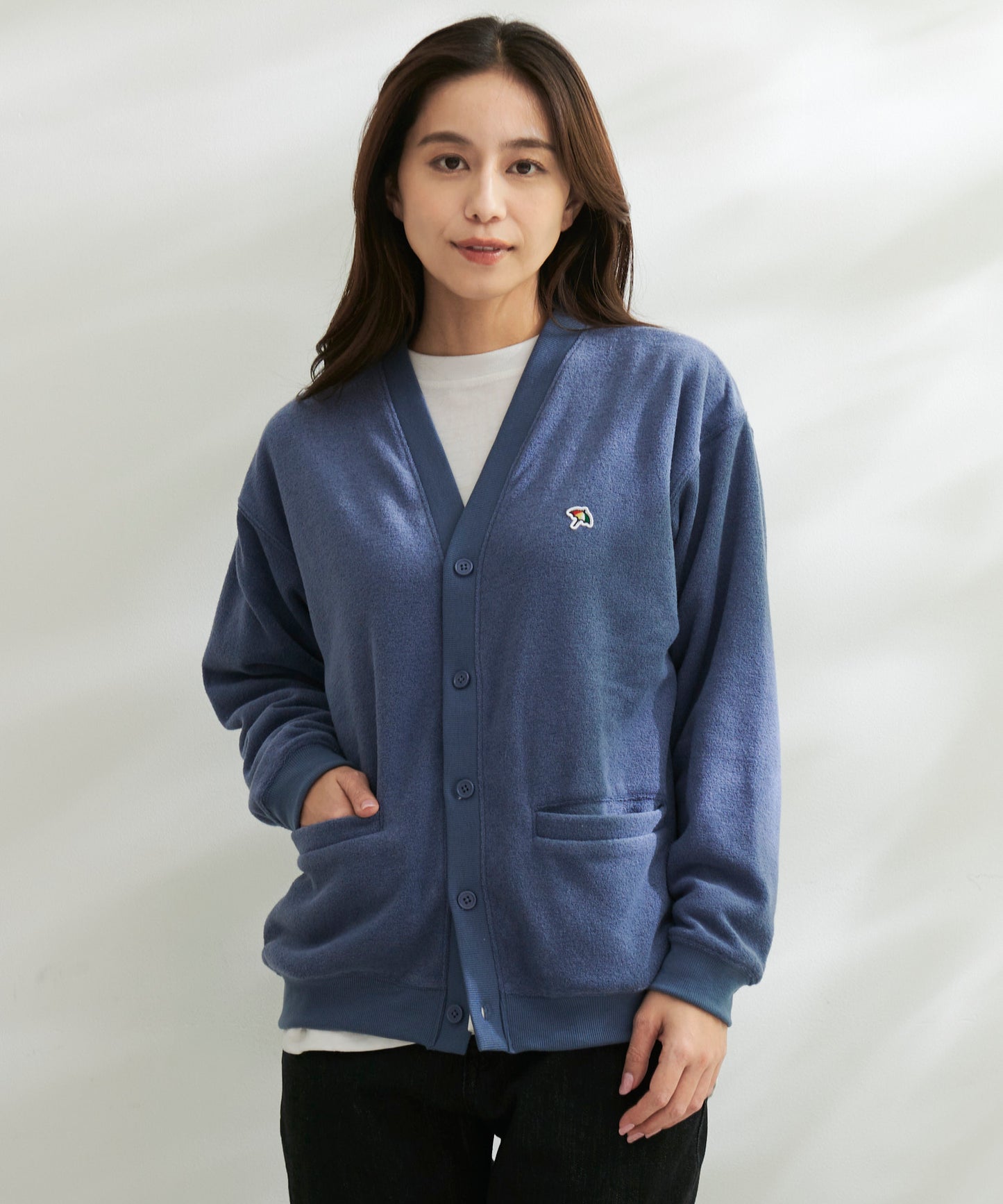 シェア T/Rブークレカーディガン + ロングTシャツセット