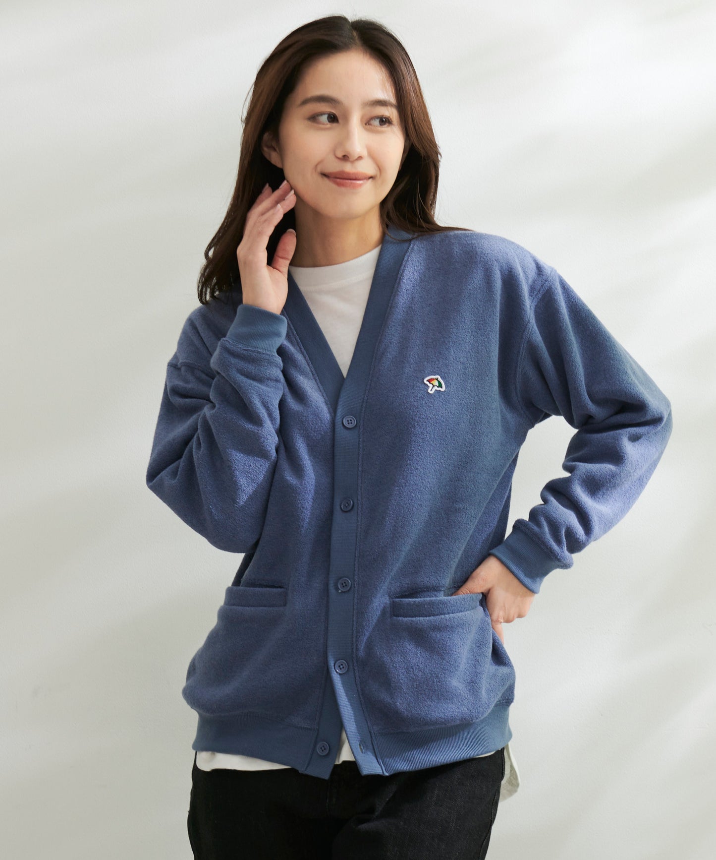 シェア T/Rブークレカーディガン + ロングTシャツセット