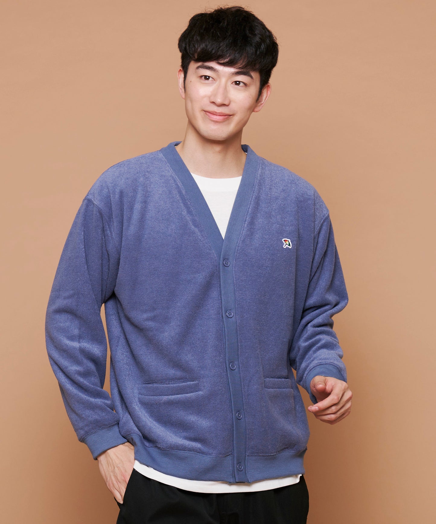 シェア T/Rブークレカーディガン + ロングTシャツセット