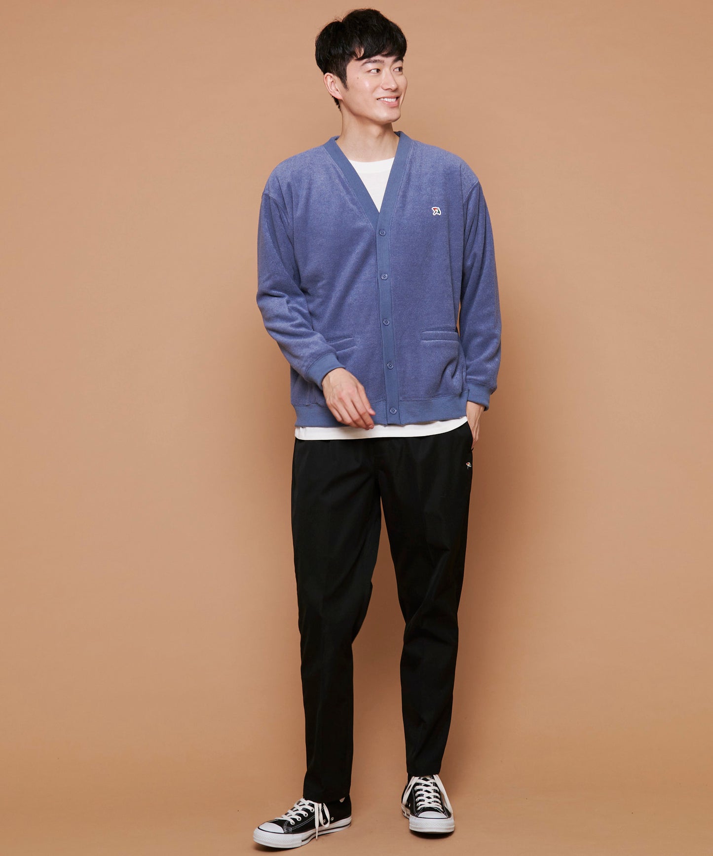 シェア T/Rブークレカーディガン + ロングTシャツセット