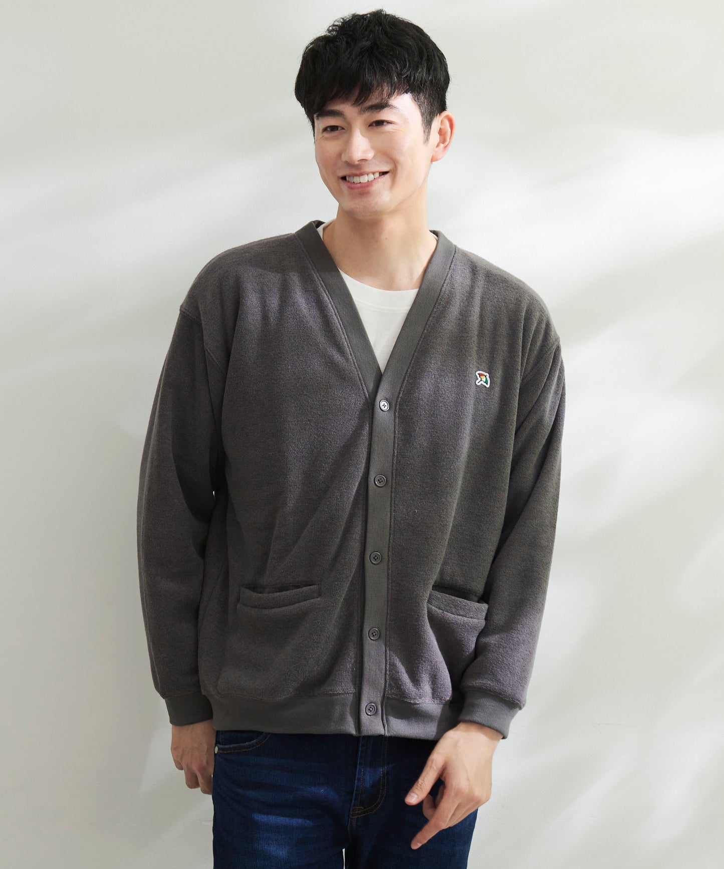 シェア T/Rブークレカーディガン + ロングTシャツセット