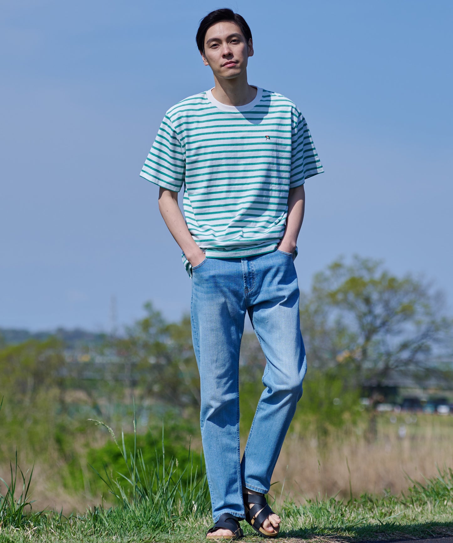 CYCLO ボーダー天竺シェアTシャツ