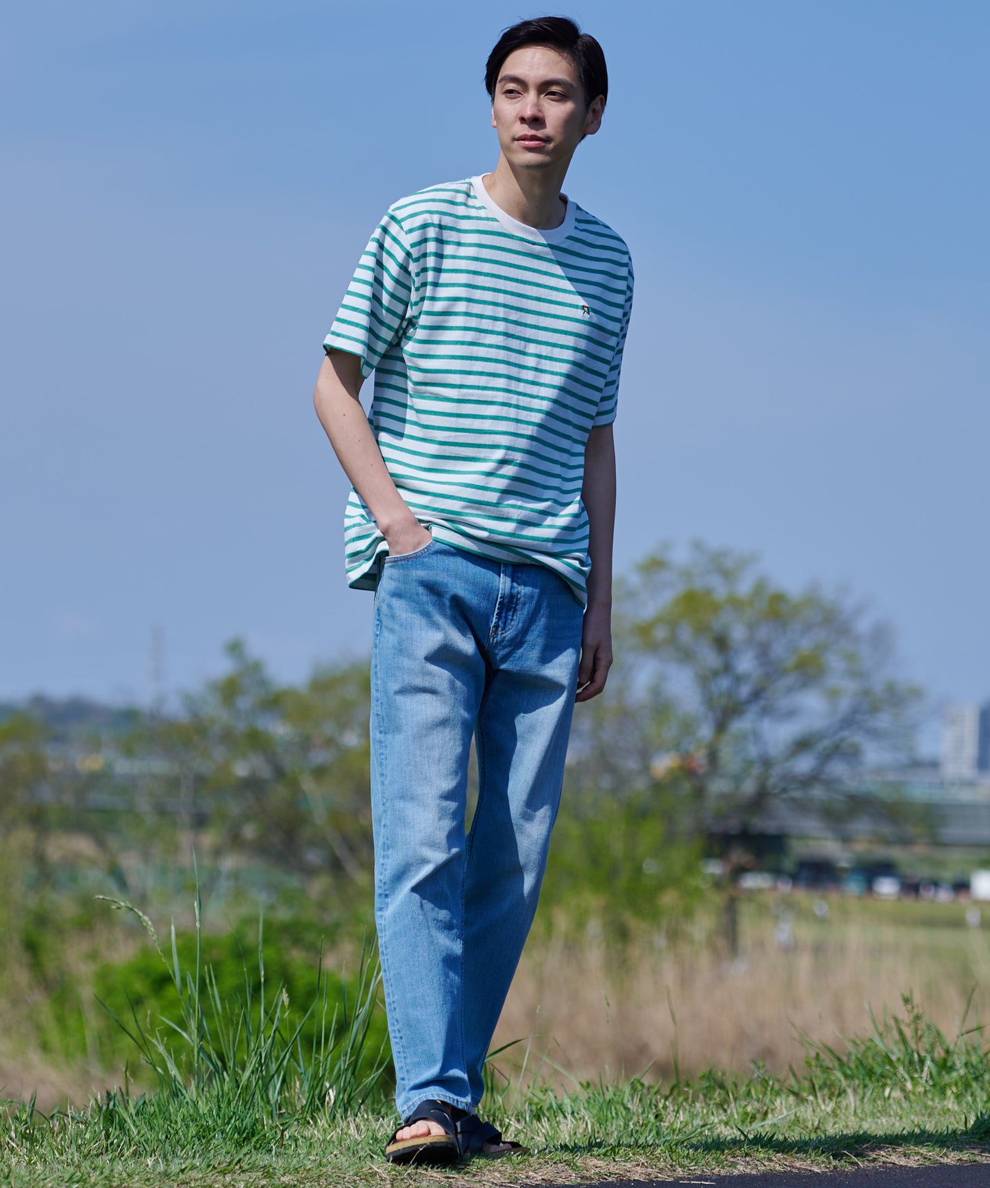 CYCLO ボーダー天竺シェアTシャツ
