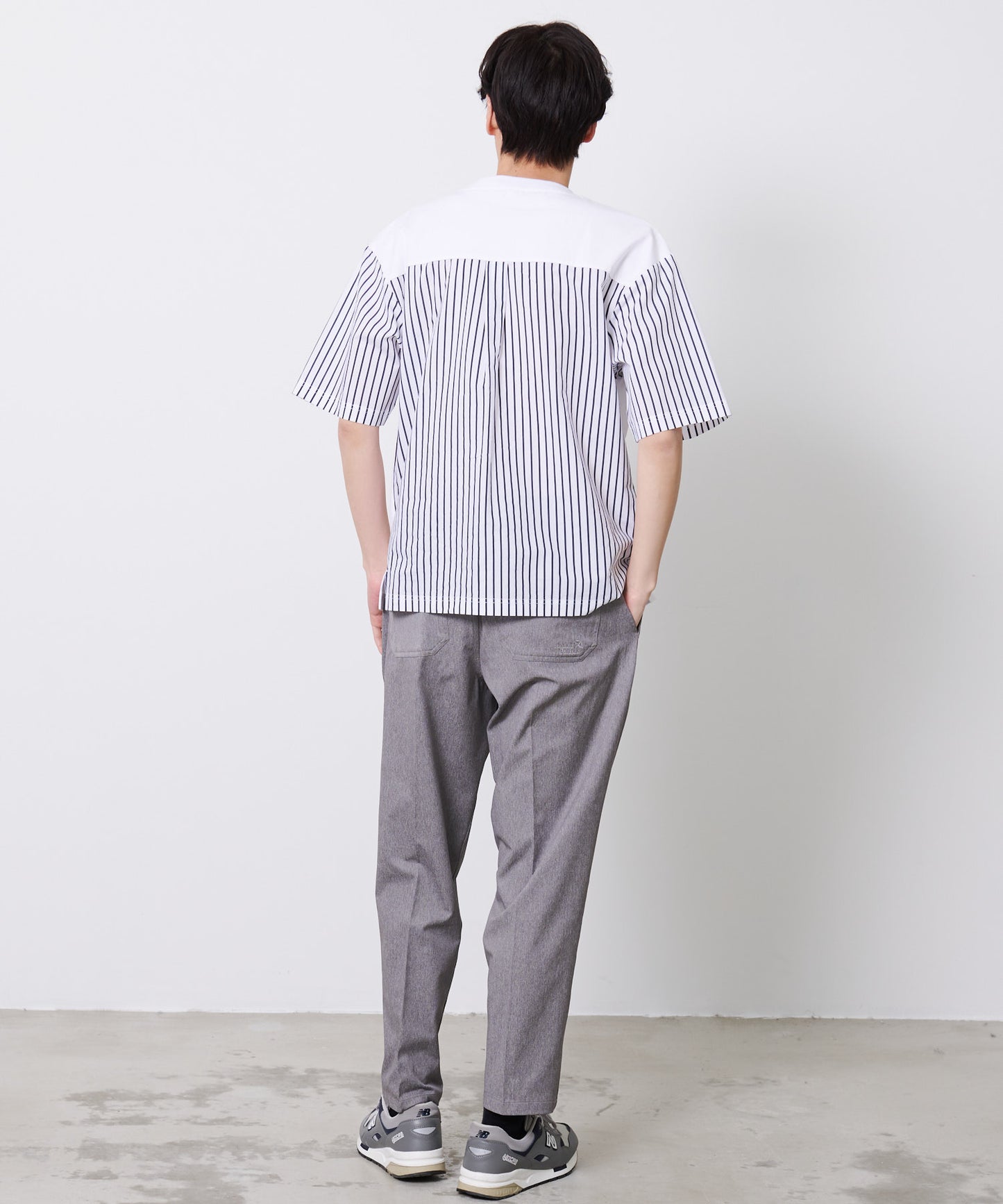 布帛ドッキング5分袖 Tシャツ