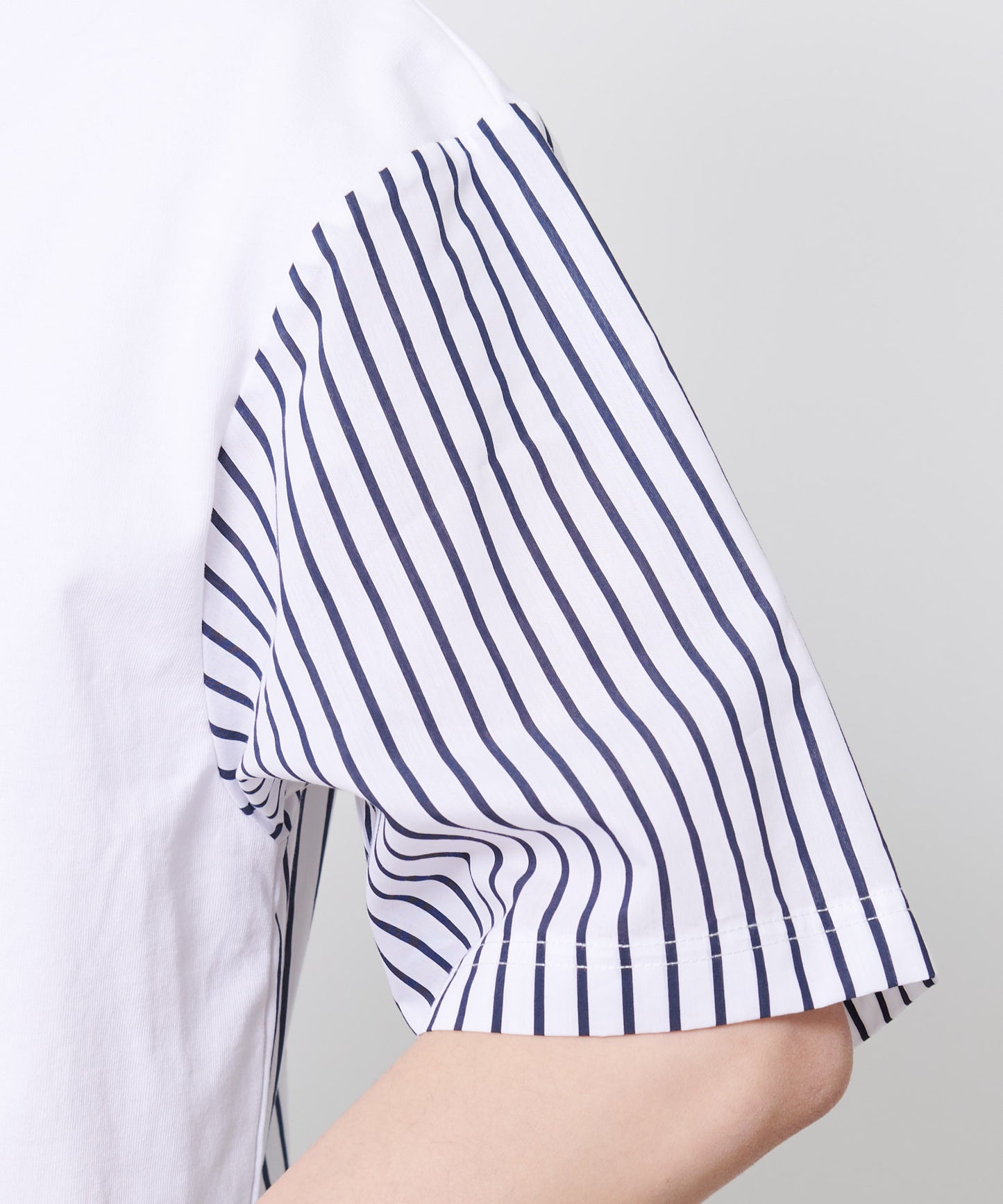 布帛ドッキング5分袖 Tシャツ