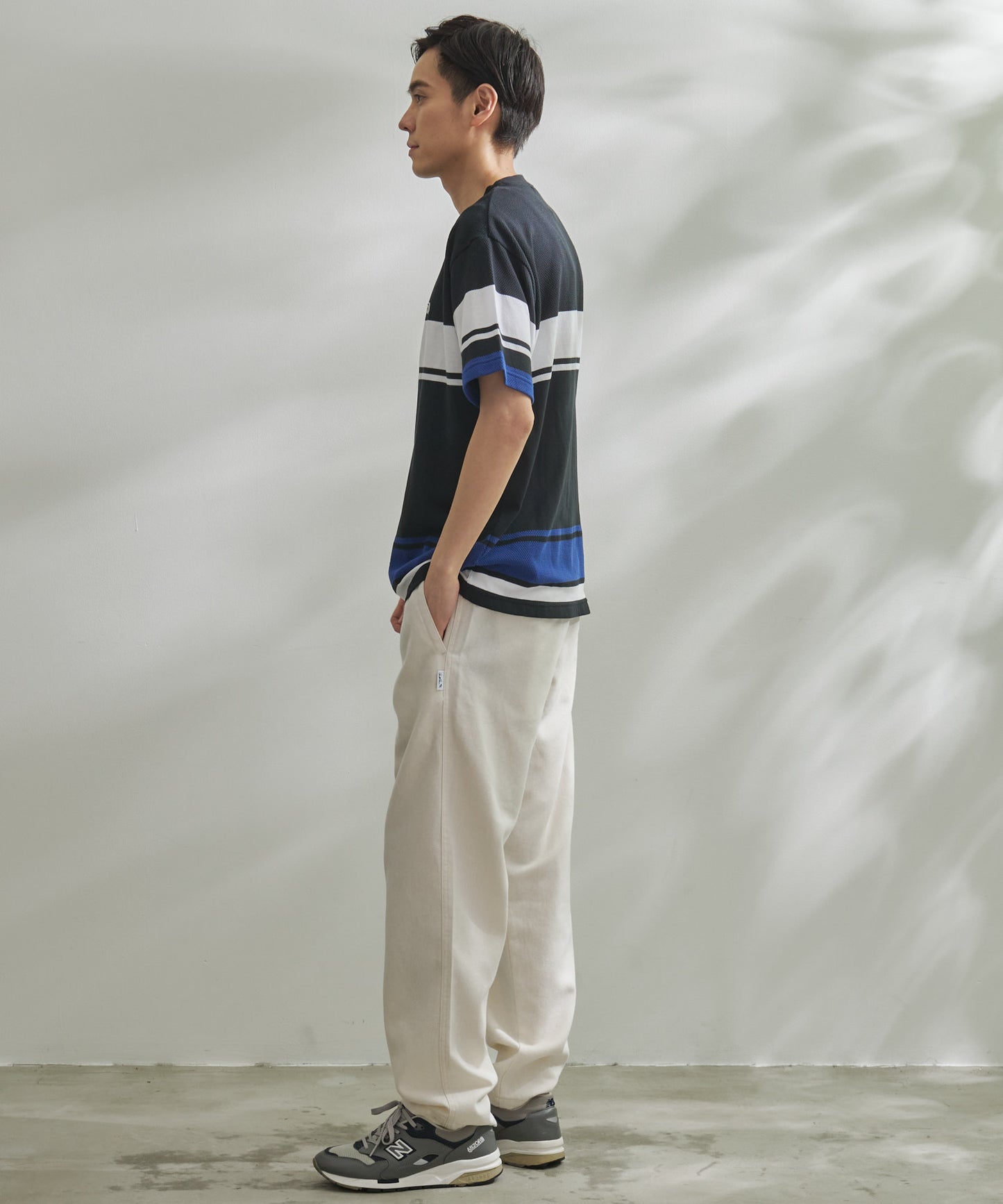 編地パネルボーダー Tシャツ