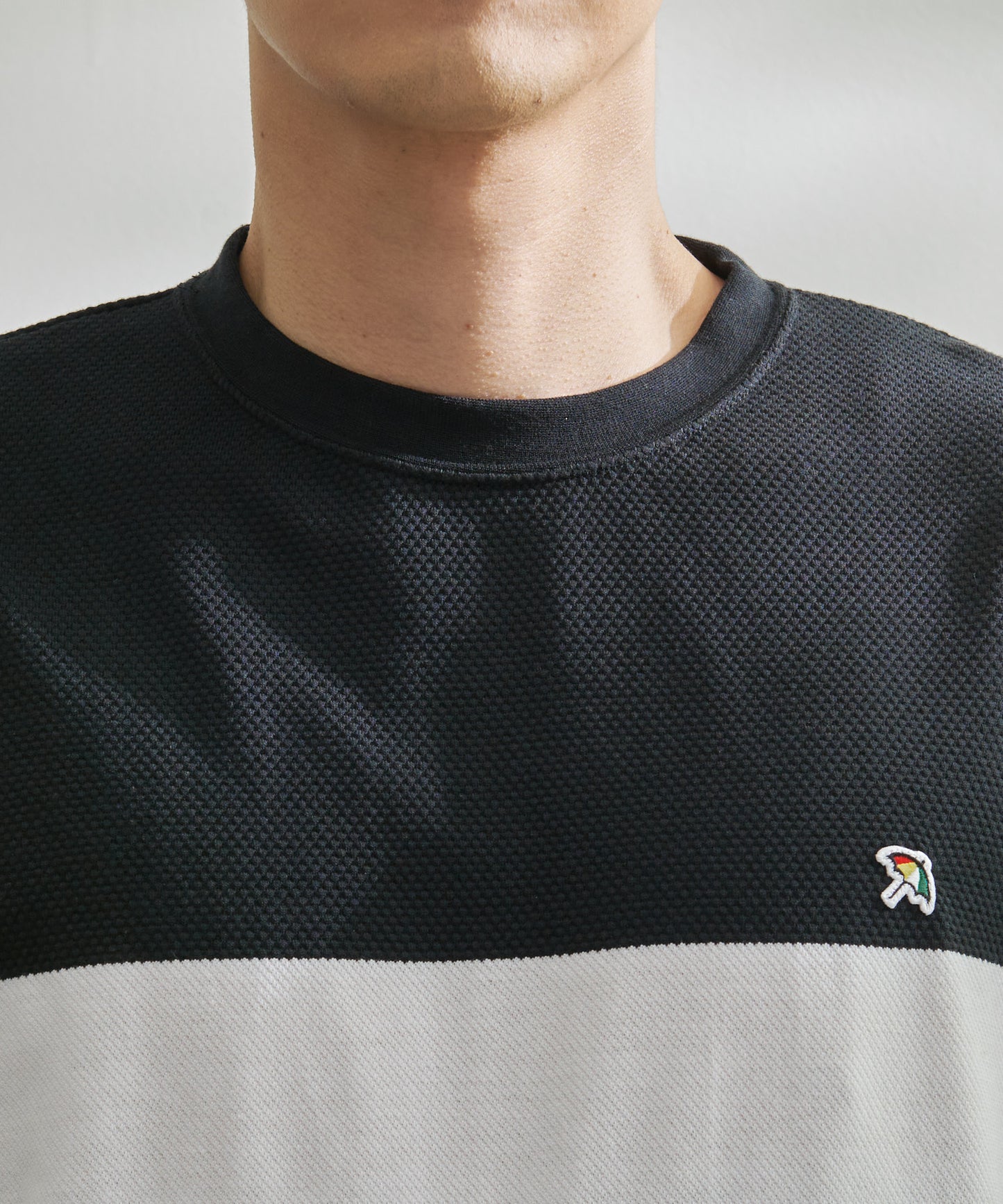 編地パネルボーダー Tシャツ