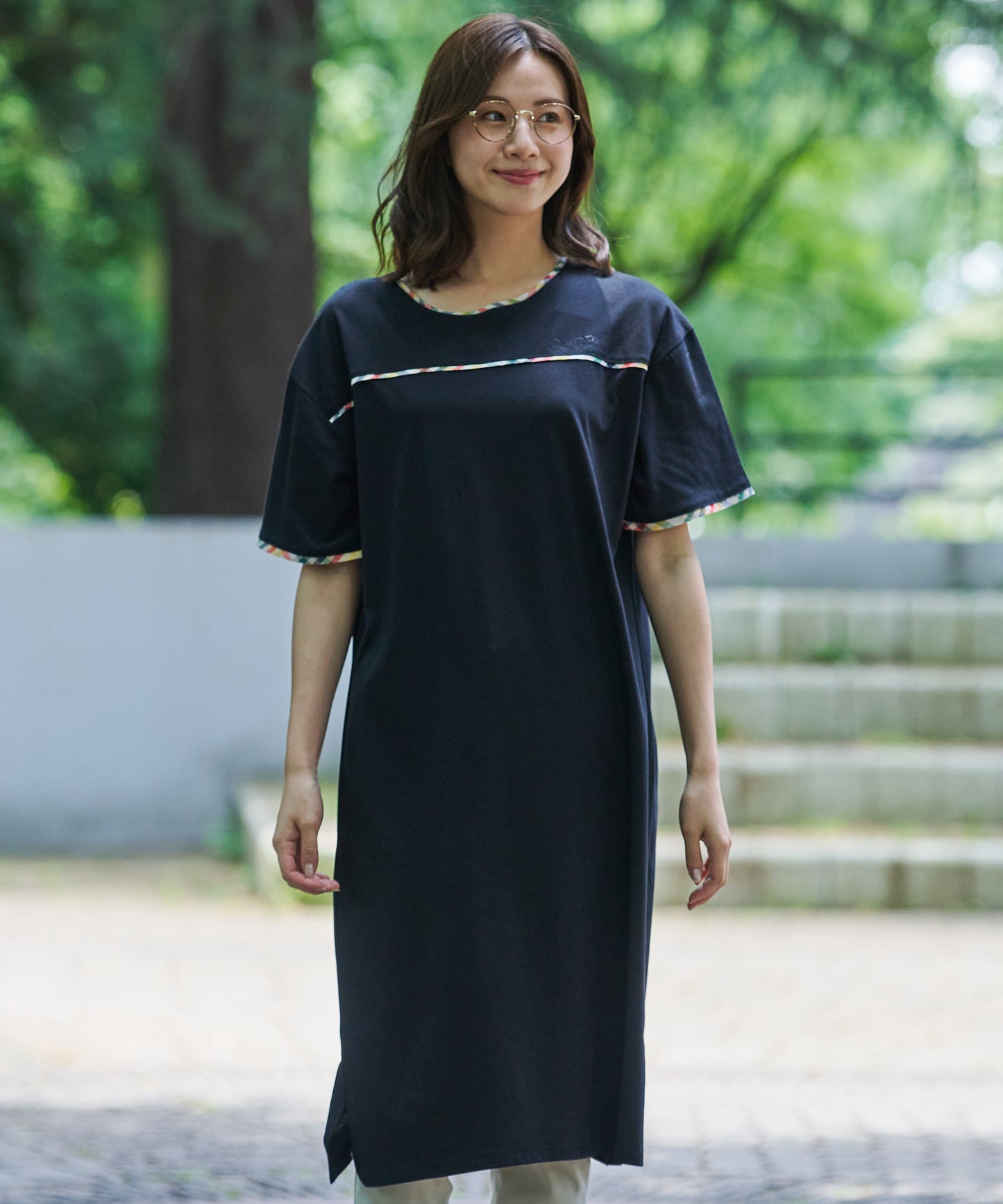 【残り3点】パーマーチェック トリムワンピース