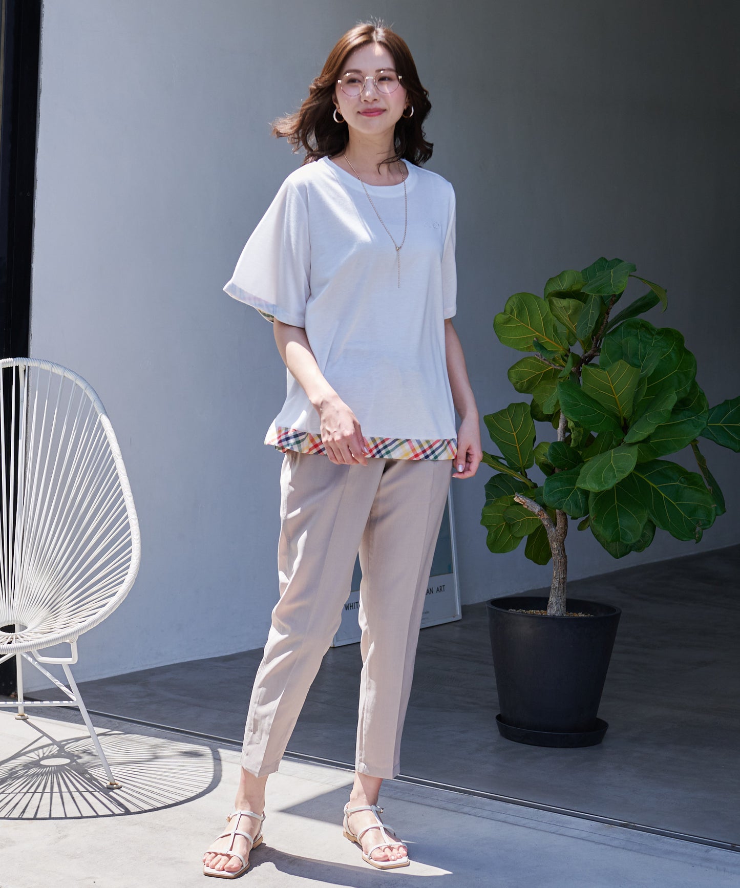 【2BUY対象】パーマーチェック ヘムチュニック