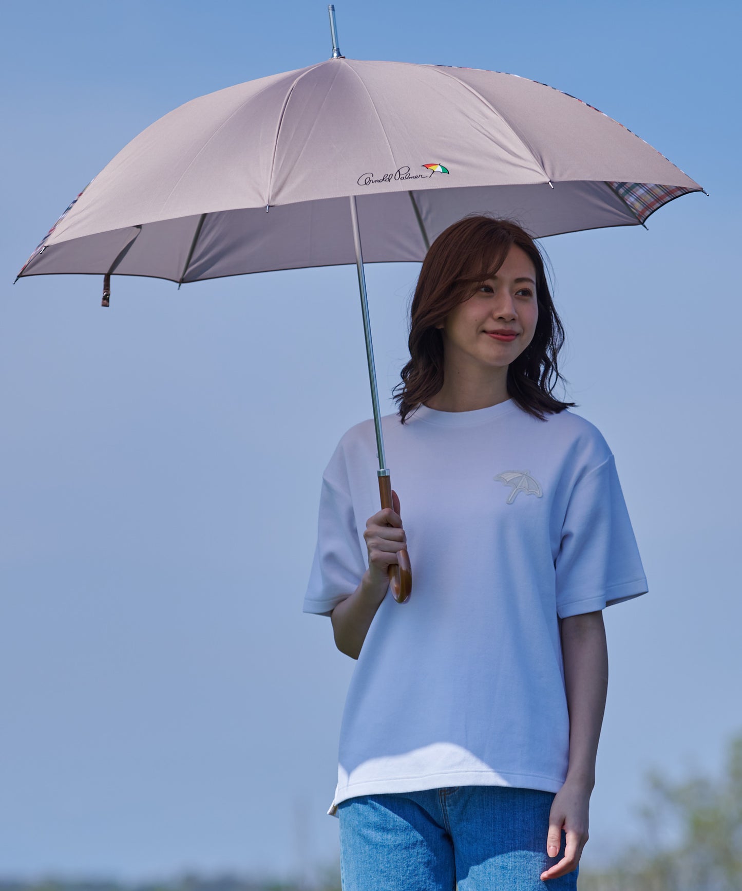 【残り3点】パネルパーマーチェック晴雨兼用 シェア長傘 ※ラッピング対応不可