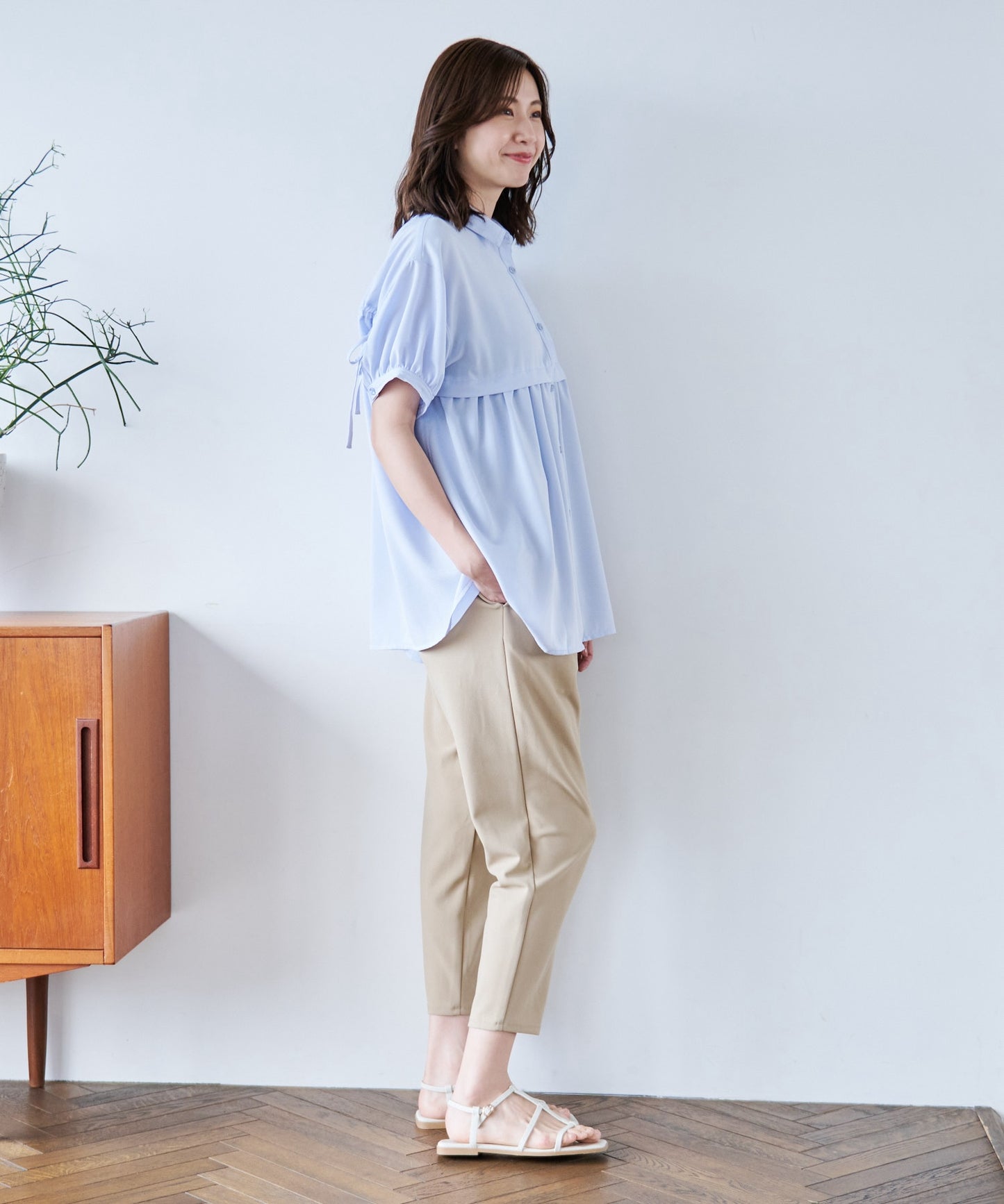バックシャーリング シャツブラウス