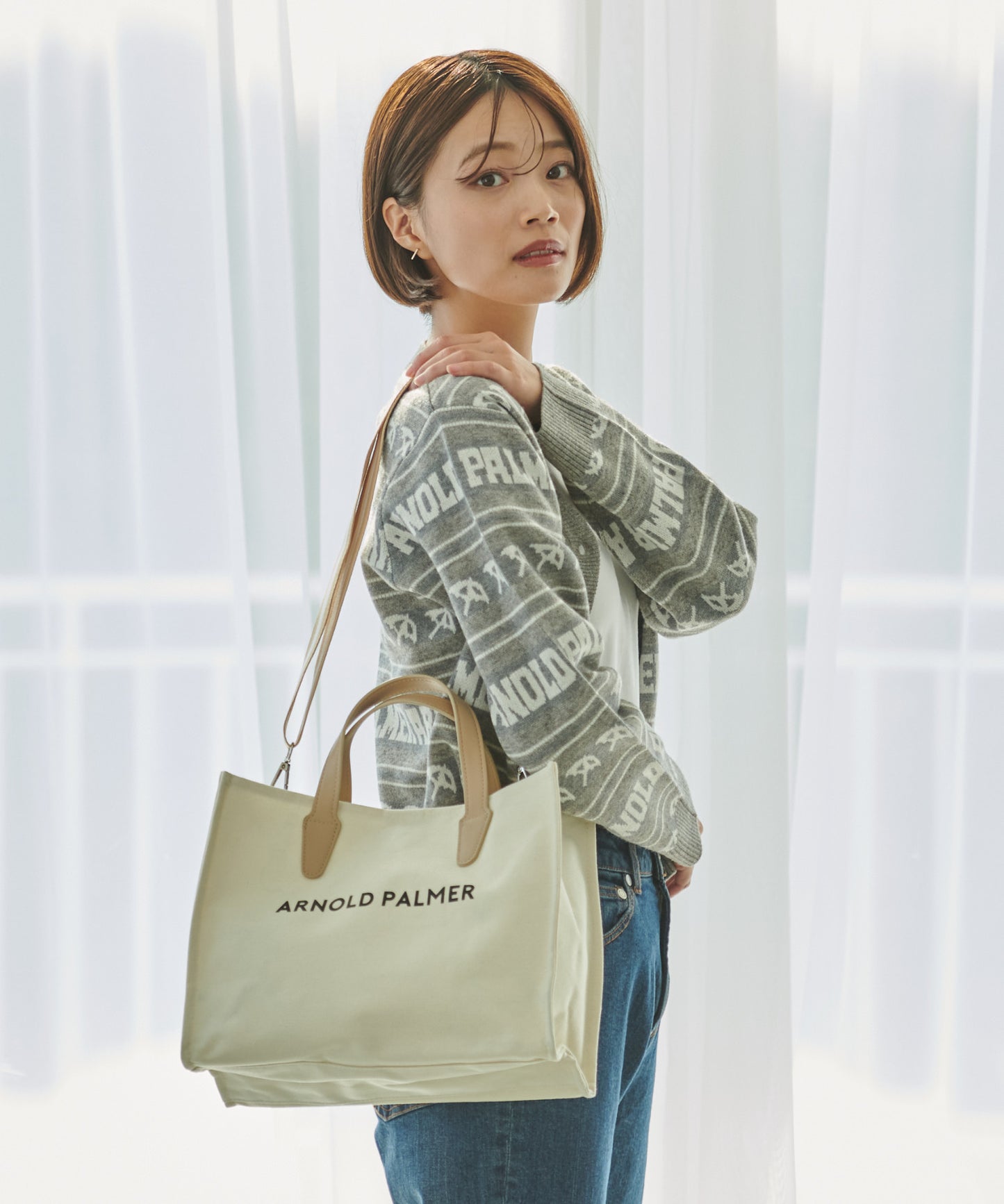 【残り3点】ビッグロゴ ニットジャガードカーディガン