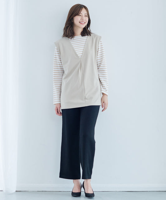 Arnold Palmer ボーダーT+スリーブレスVネックチュニックSET