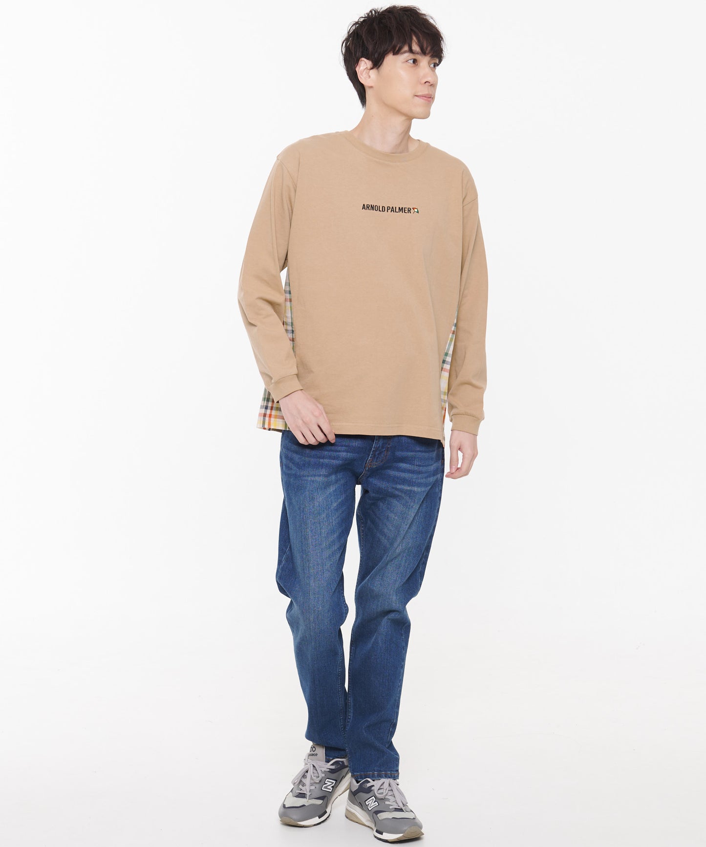パーマーチェックドッキング シェアロングスリーブTシャツ