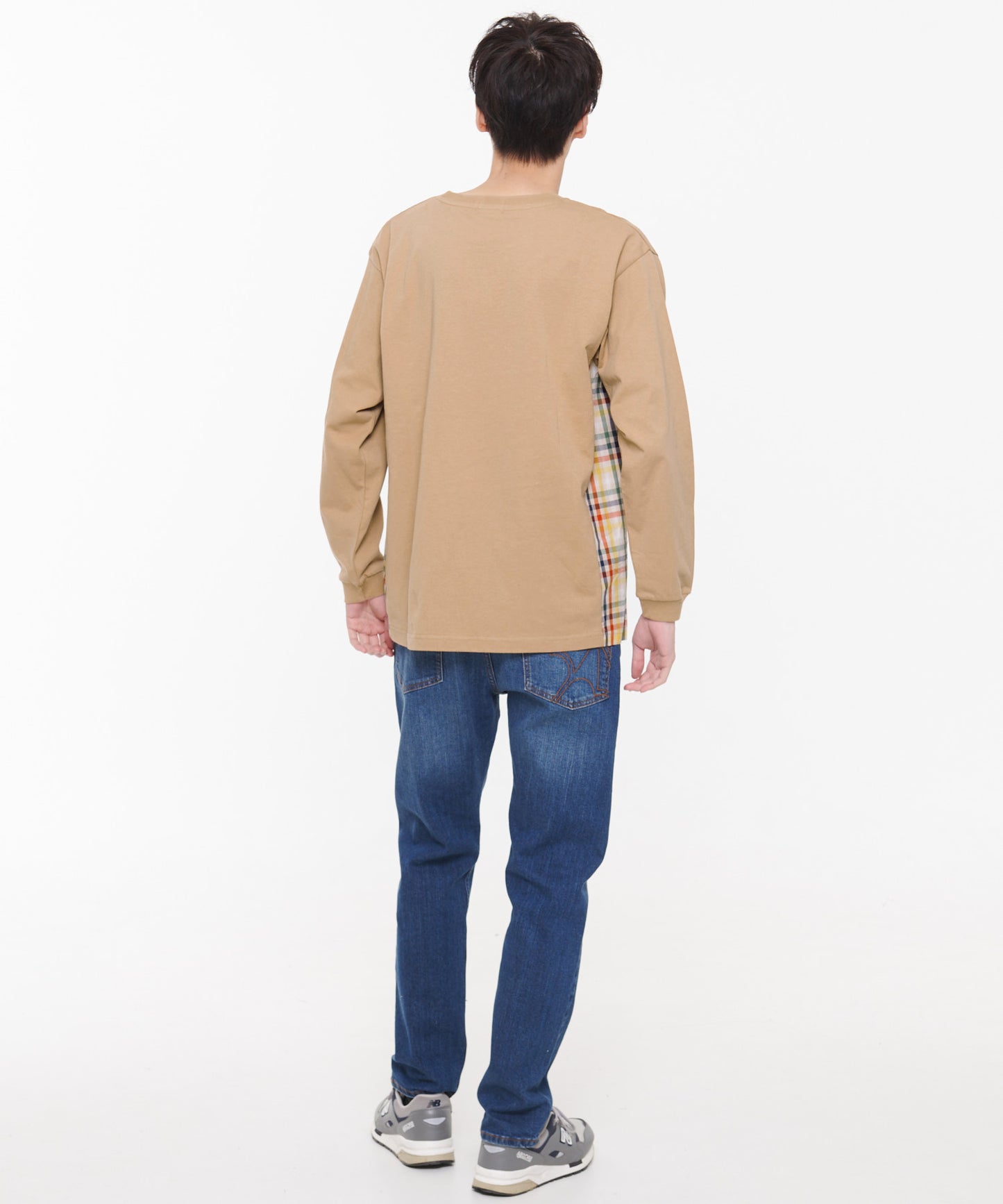 パーマーチェックドッキング シェアロングスリーブTシャツ