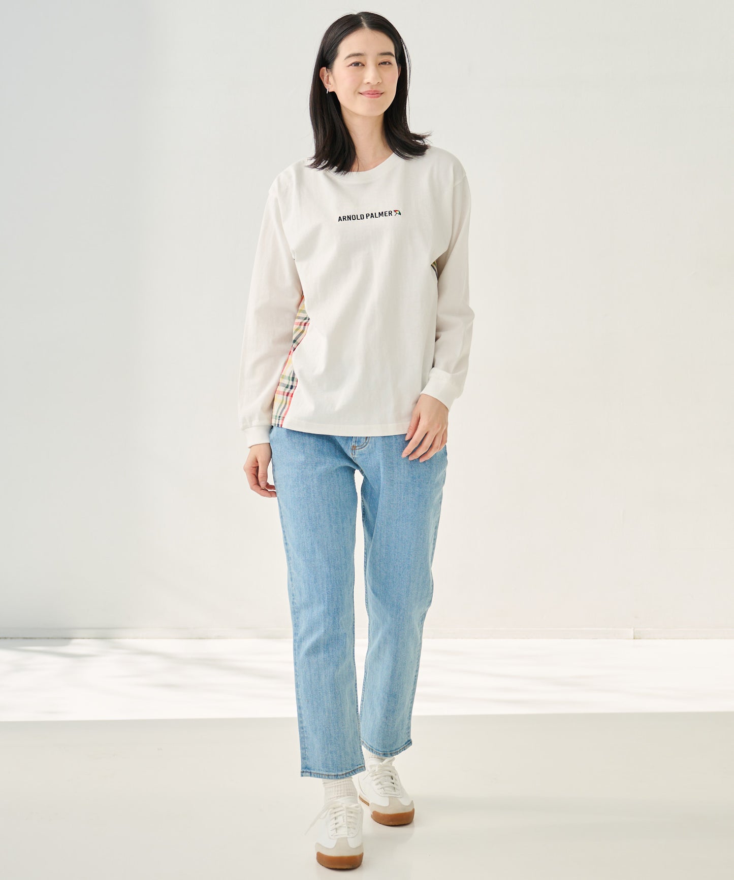 パーマーチェックドッキング シェアロングスリーブTシャツ