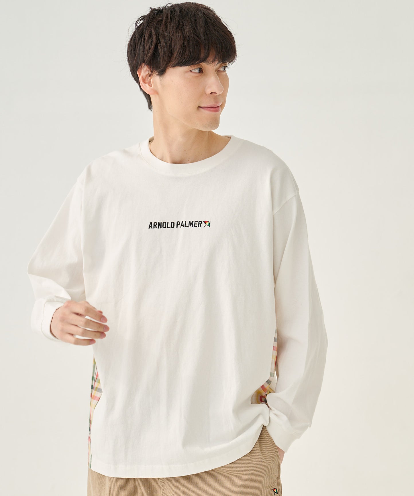 パーマーチェックドッキング シェアロングスリーブTシャツ