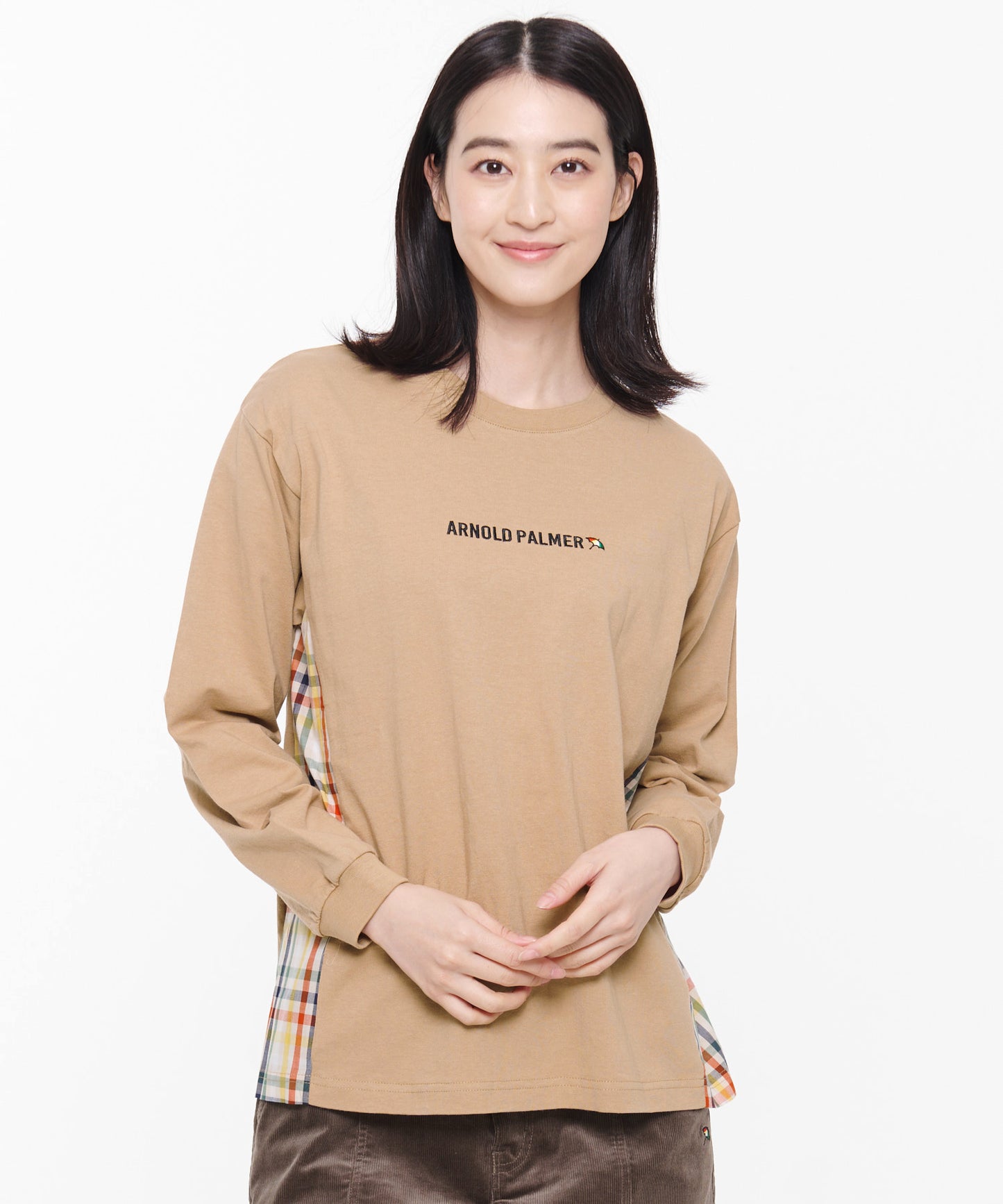 パーマーチェックドッキング シェアロングスリーブTシャツ