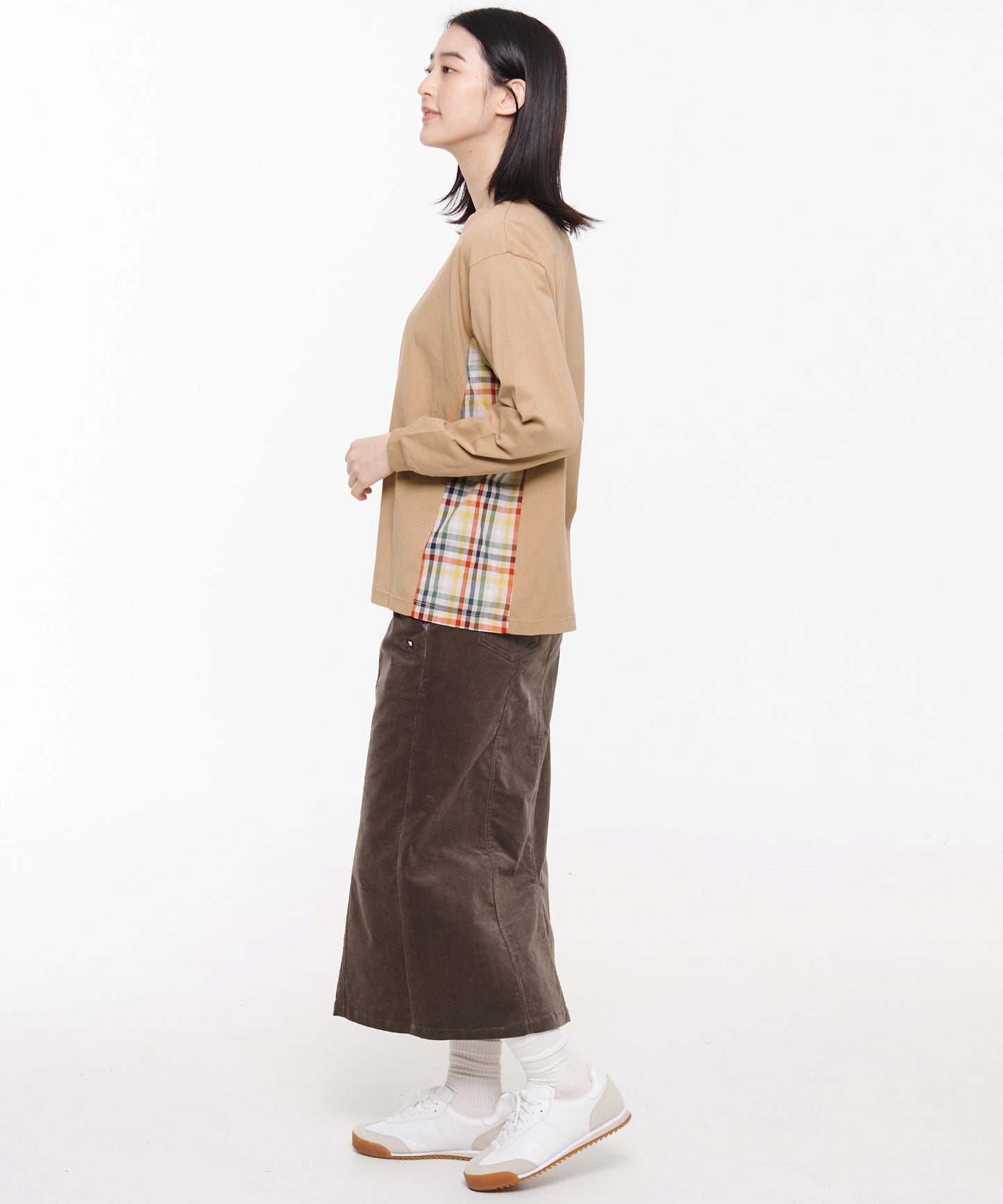 パーマーチェックドッキング シェアロングスリーブTシャツ