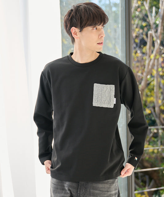 Arnold Palmer 梨地起毛ポケット 異素材 ロングスリーブTシャツ