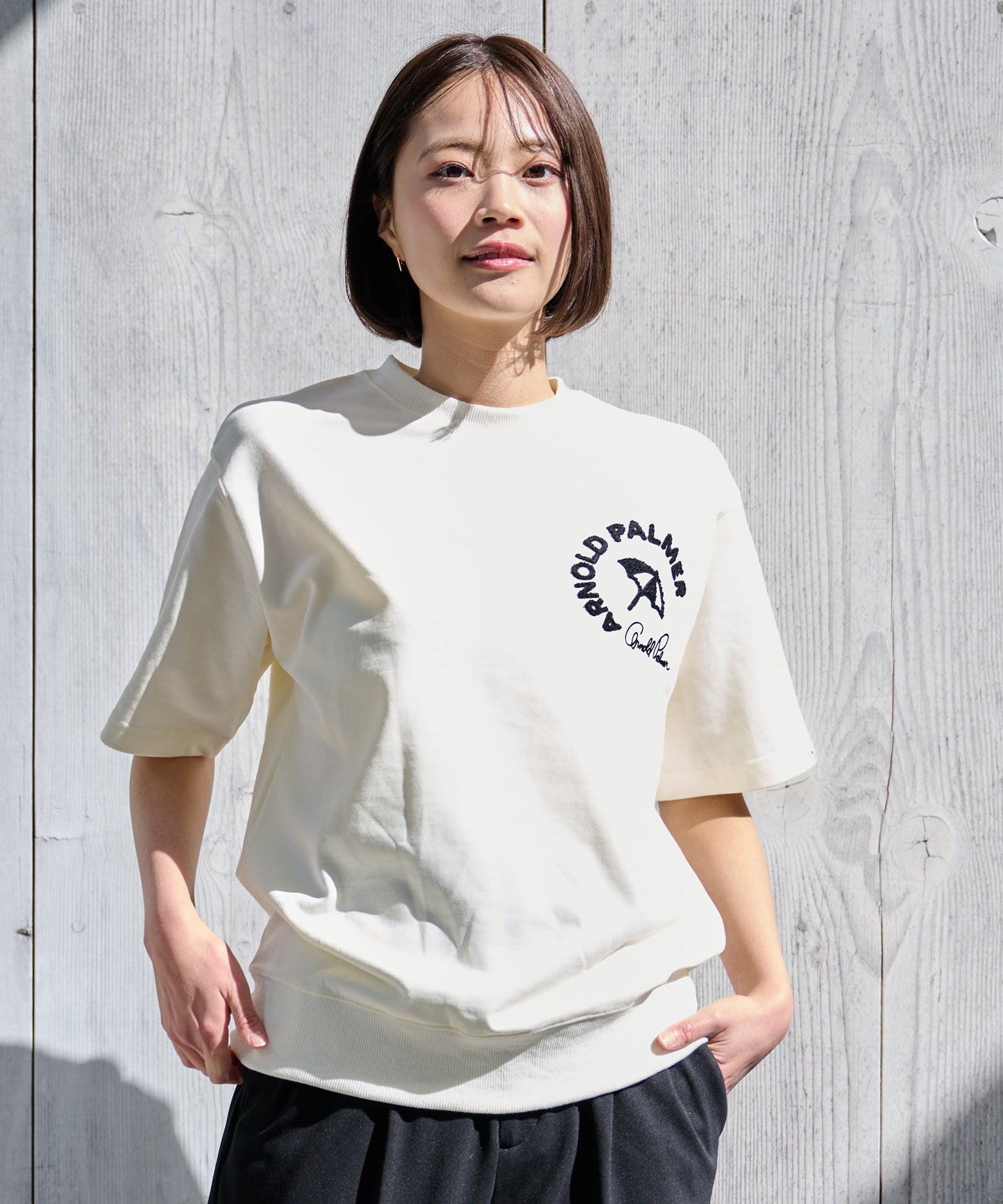 ライトスウェット シェア サガラ刺繍Tシャツ