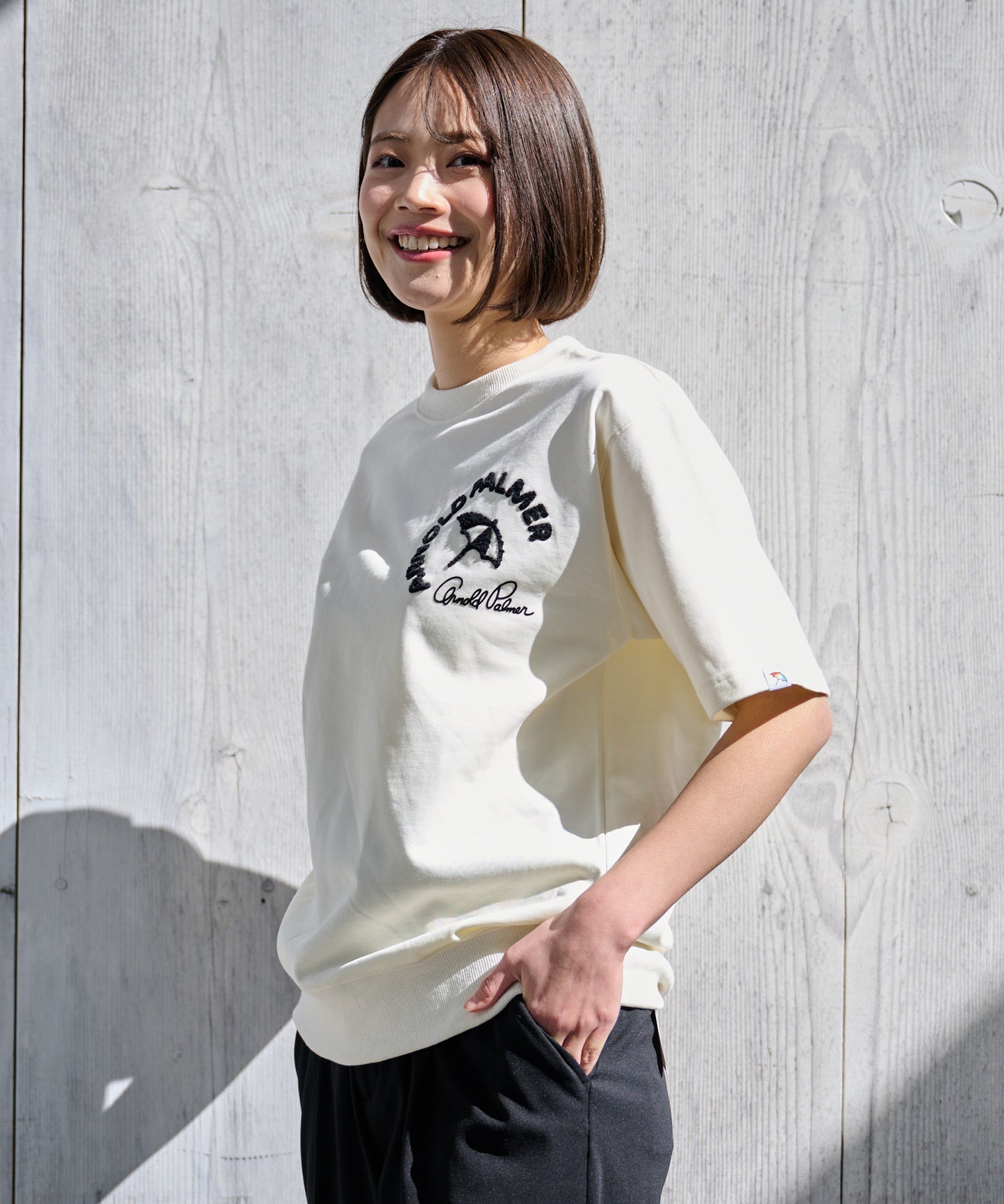 ライトスウェット シェア サガラ刺繍Tシャツ