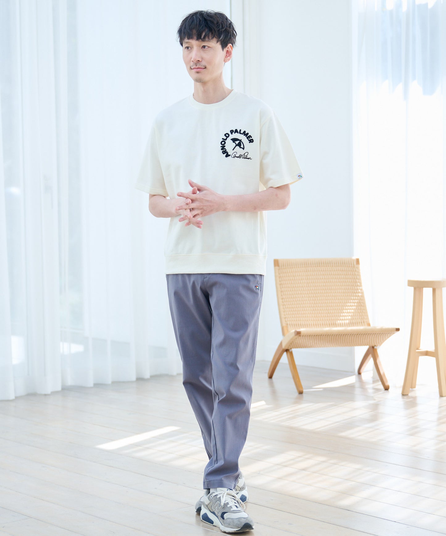 ライトスウェット シェア サガラ刺繍Tシャツ