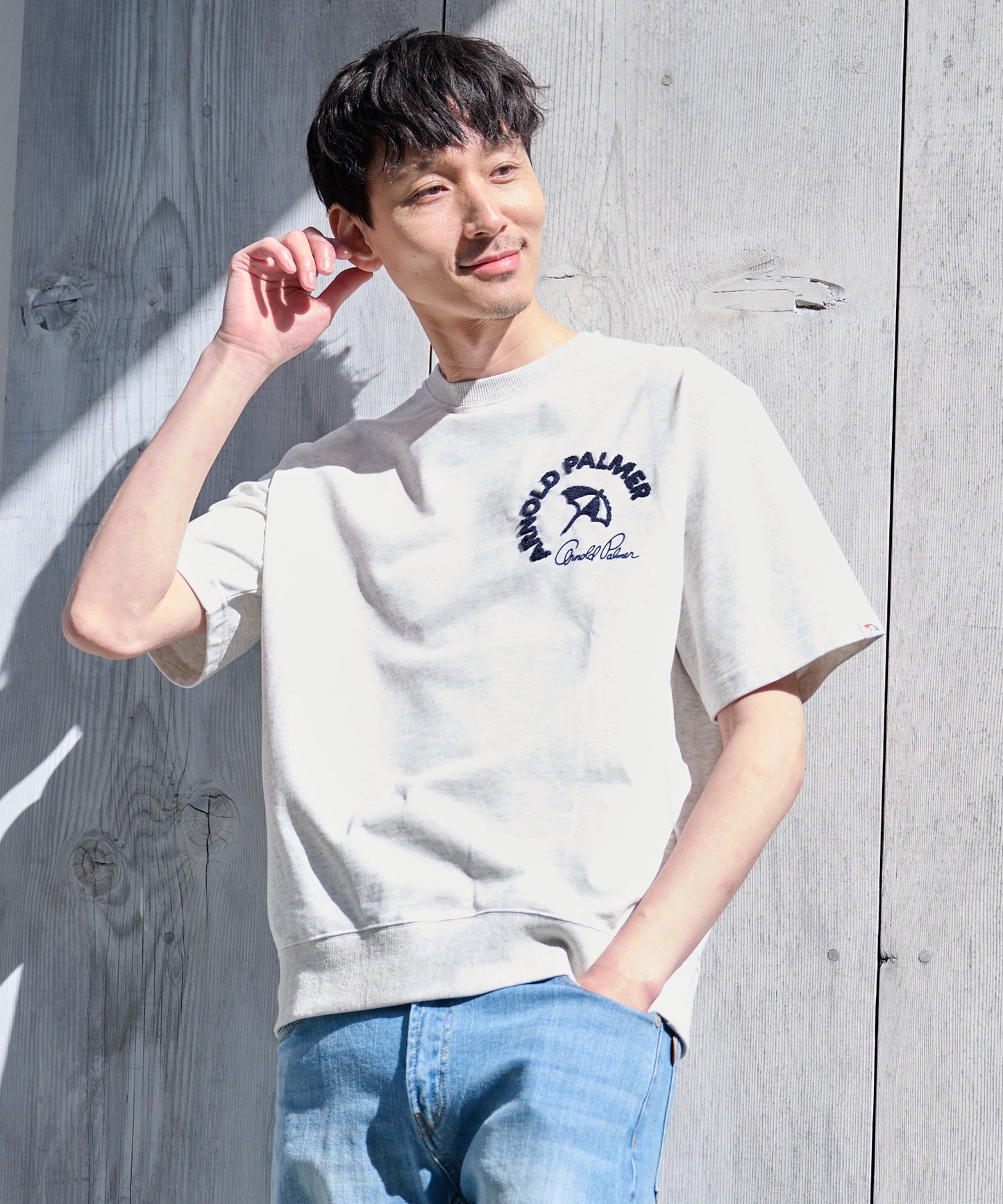 ライトスウェット シェア サガラ刺繍Tシャツ