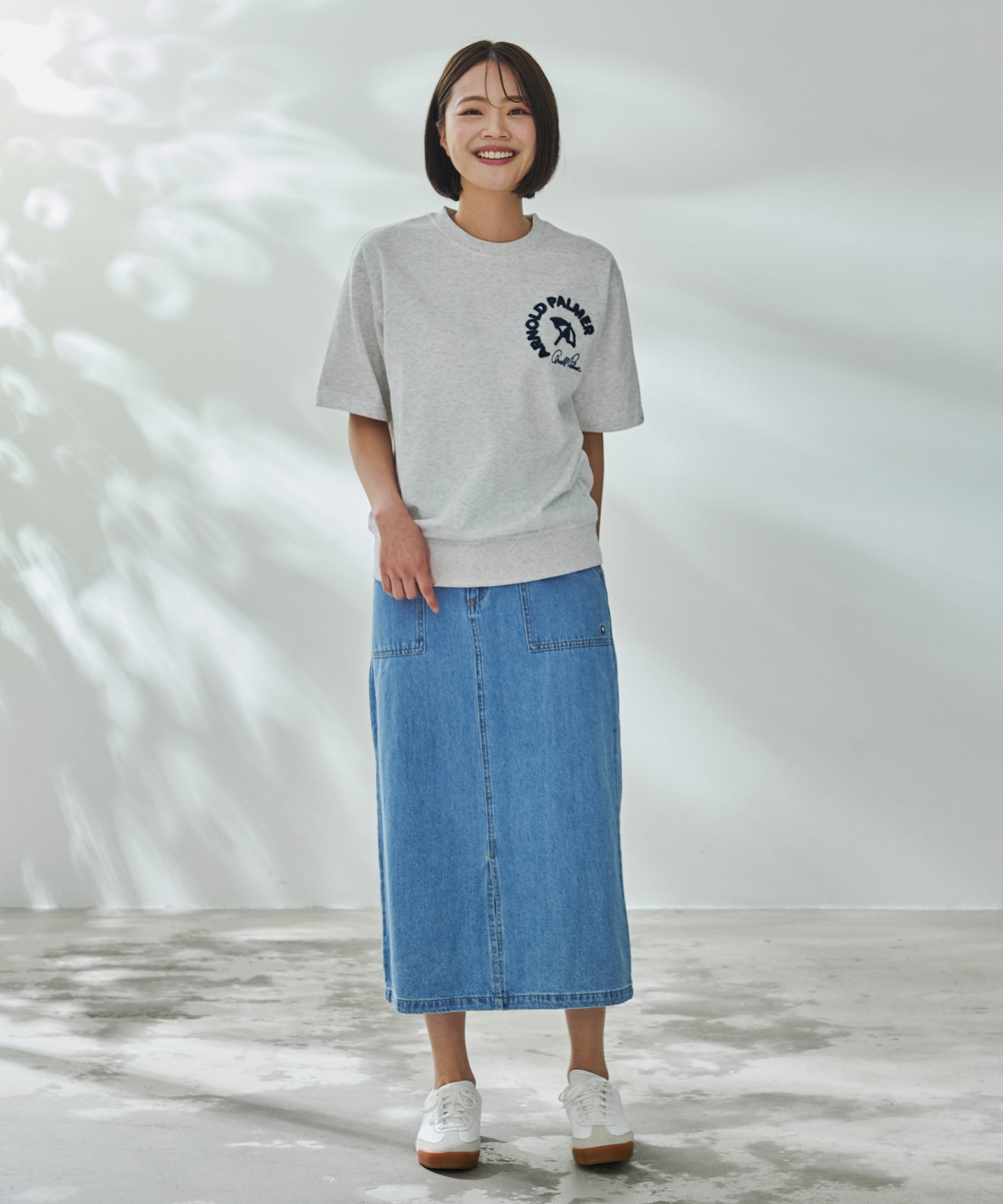 ライトスウェット シェア サガラ刺繍Tシャツ