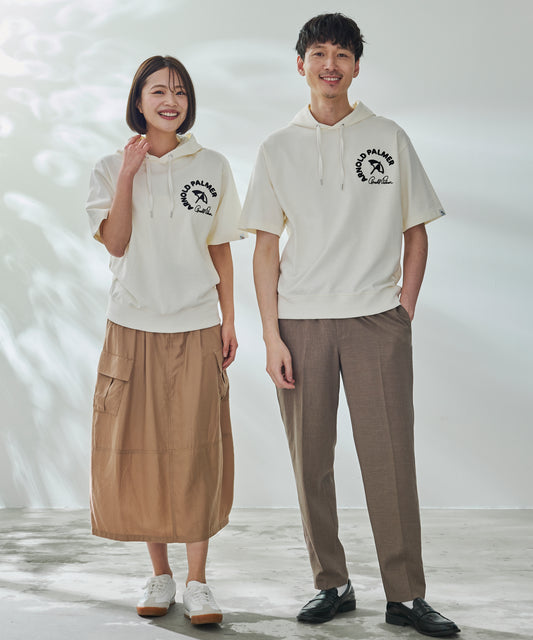 Arnold Palmer ライトスウェット シェア サガラ刺繍半袖フーディ