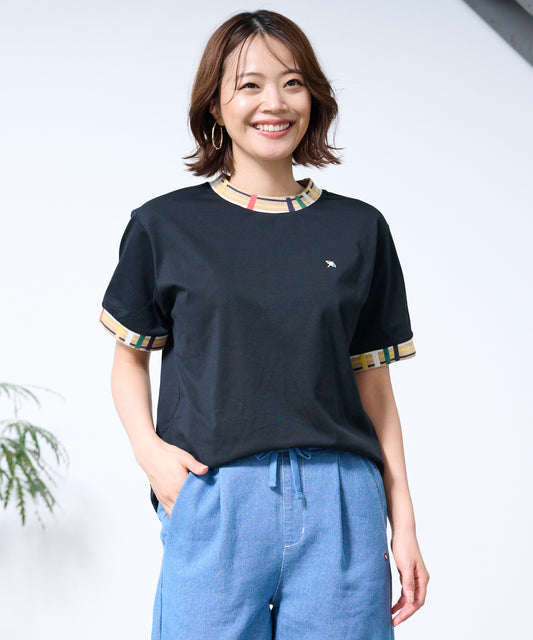 Arnold Palmer パーマーチェックリブ シェア リンガーTシャツ