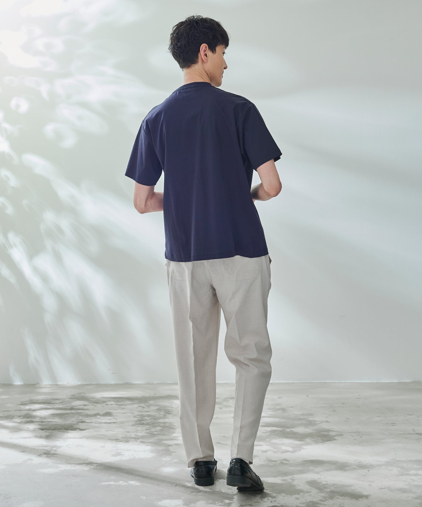 GIZAコットン ジャガードリブTシャツ
