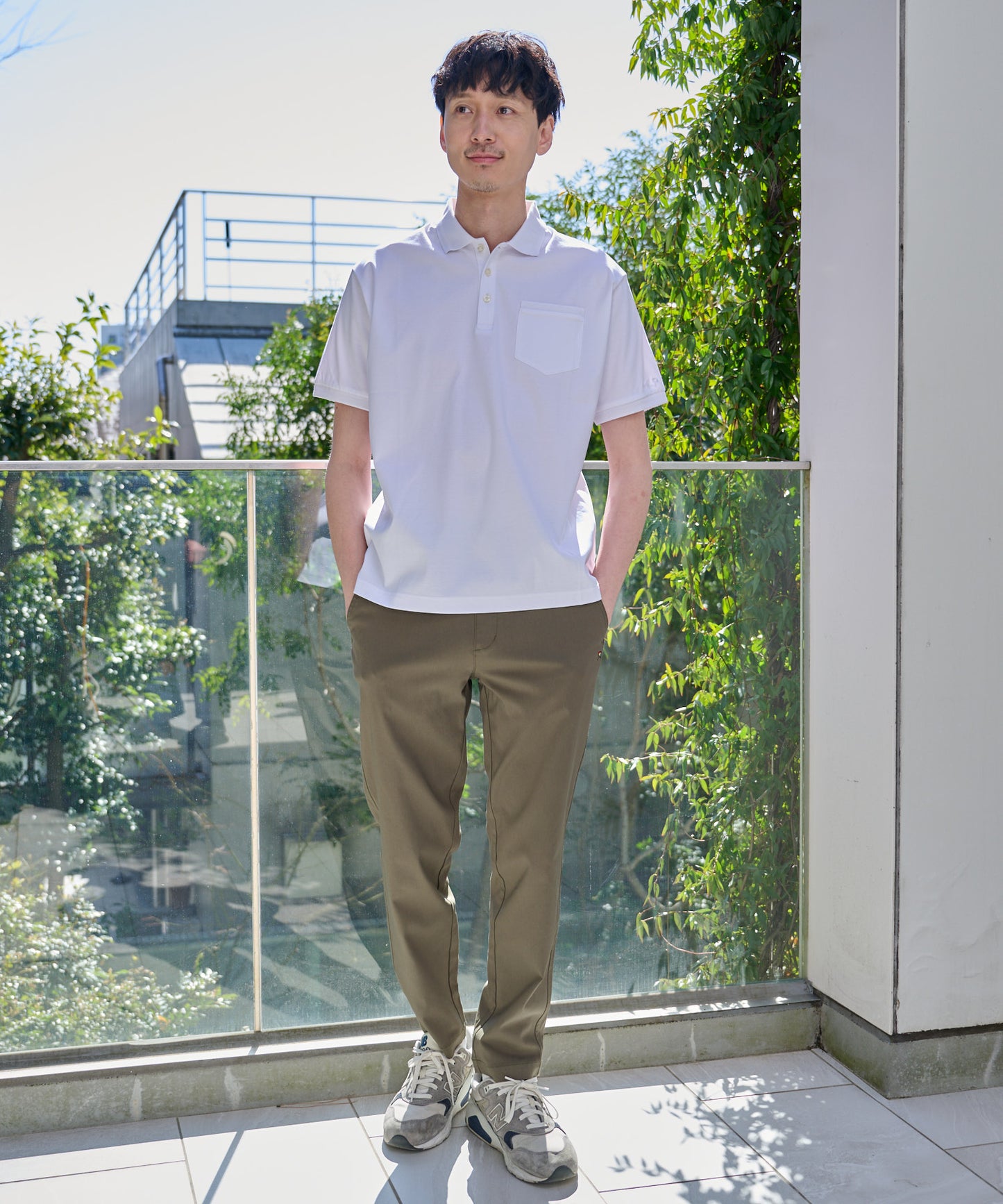 【TIME SALE】GIZAコットン ジャガードリブポロシャツ