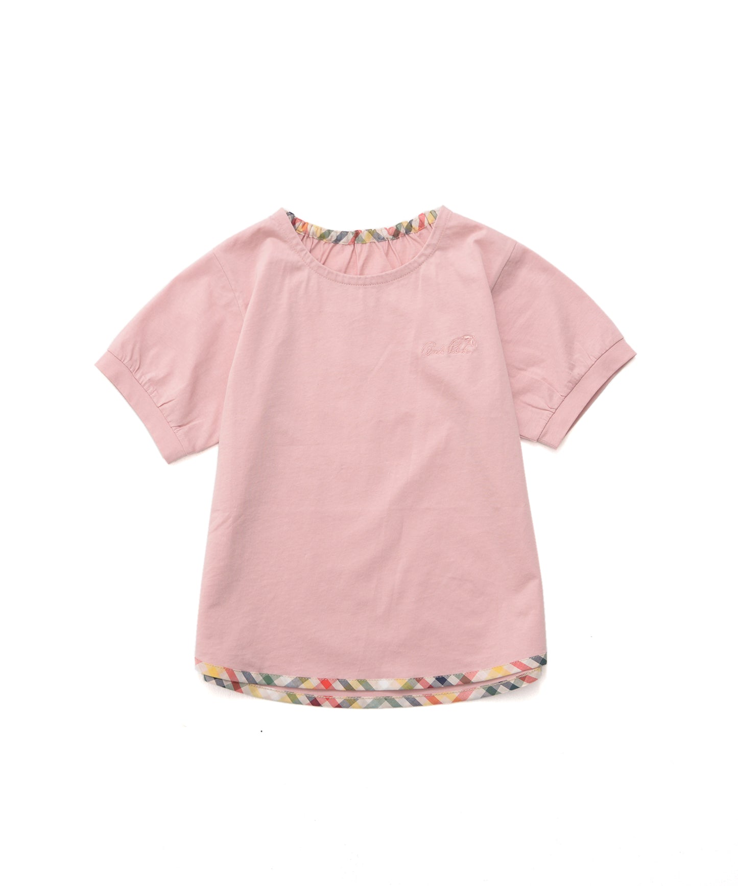 さらラクカットソー パーマーヘムパイピングTシャツ【キッズ】