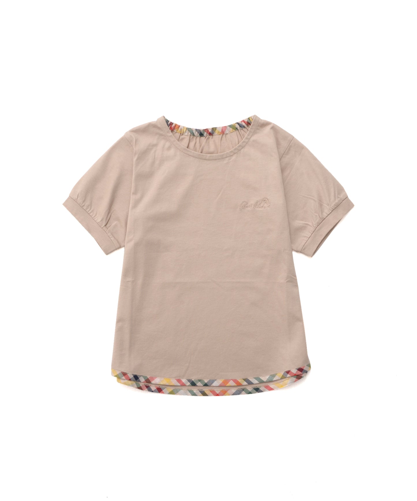 さらラクカットソー パーマーヘムパイピングTシャツ【キッズ】