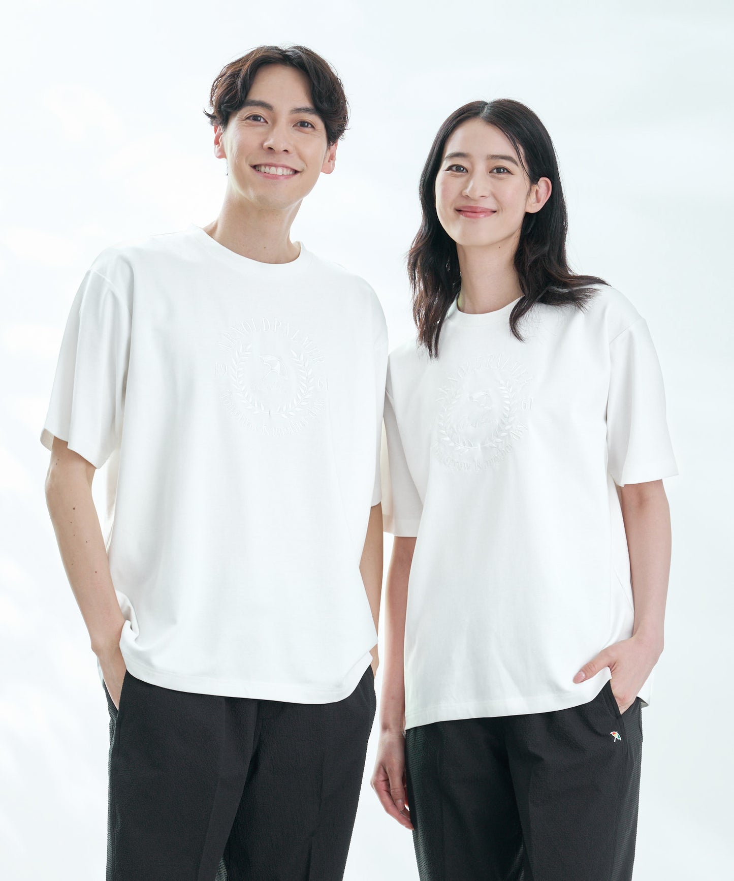 【汗染み防止】シルケットモクロディ シェア ロゴ刺繍Tシャツ